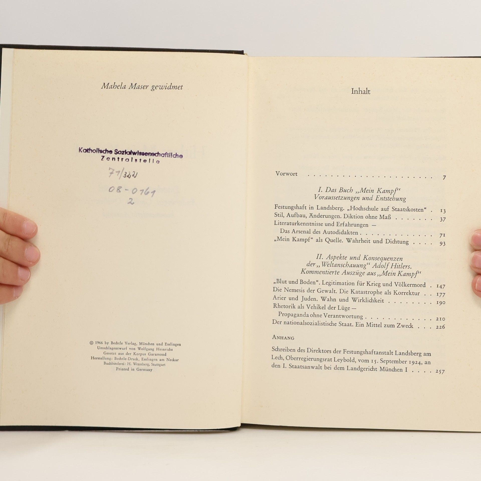 Werner Maser Hitlers Mein Kampf