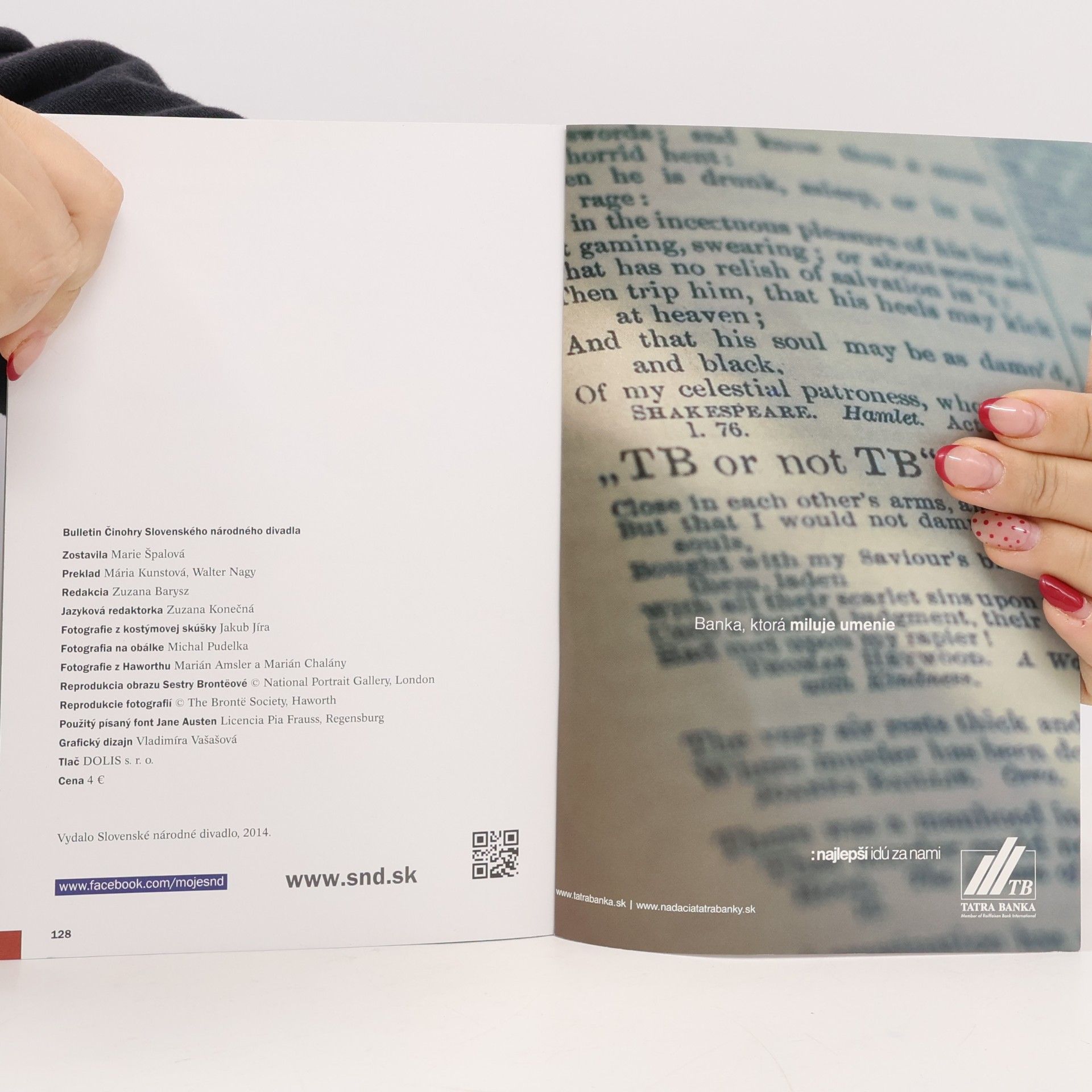 Charlotte Brontë Jana Eyrová. Bulletin Činohry Slovenského národného divadla