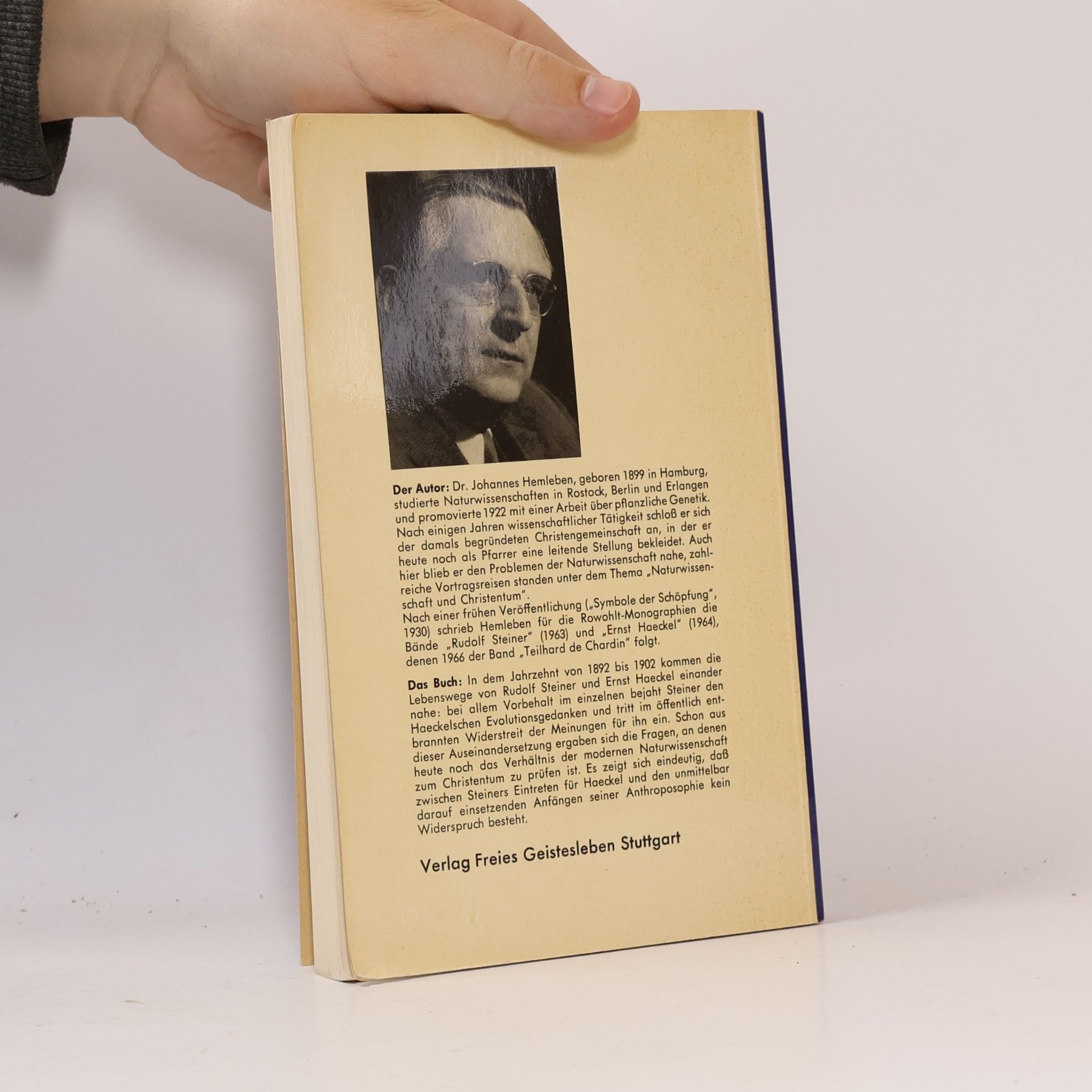 Johannes Hemleben Rudolf Steiner und Ernst Haeckel