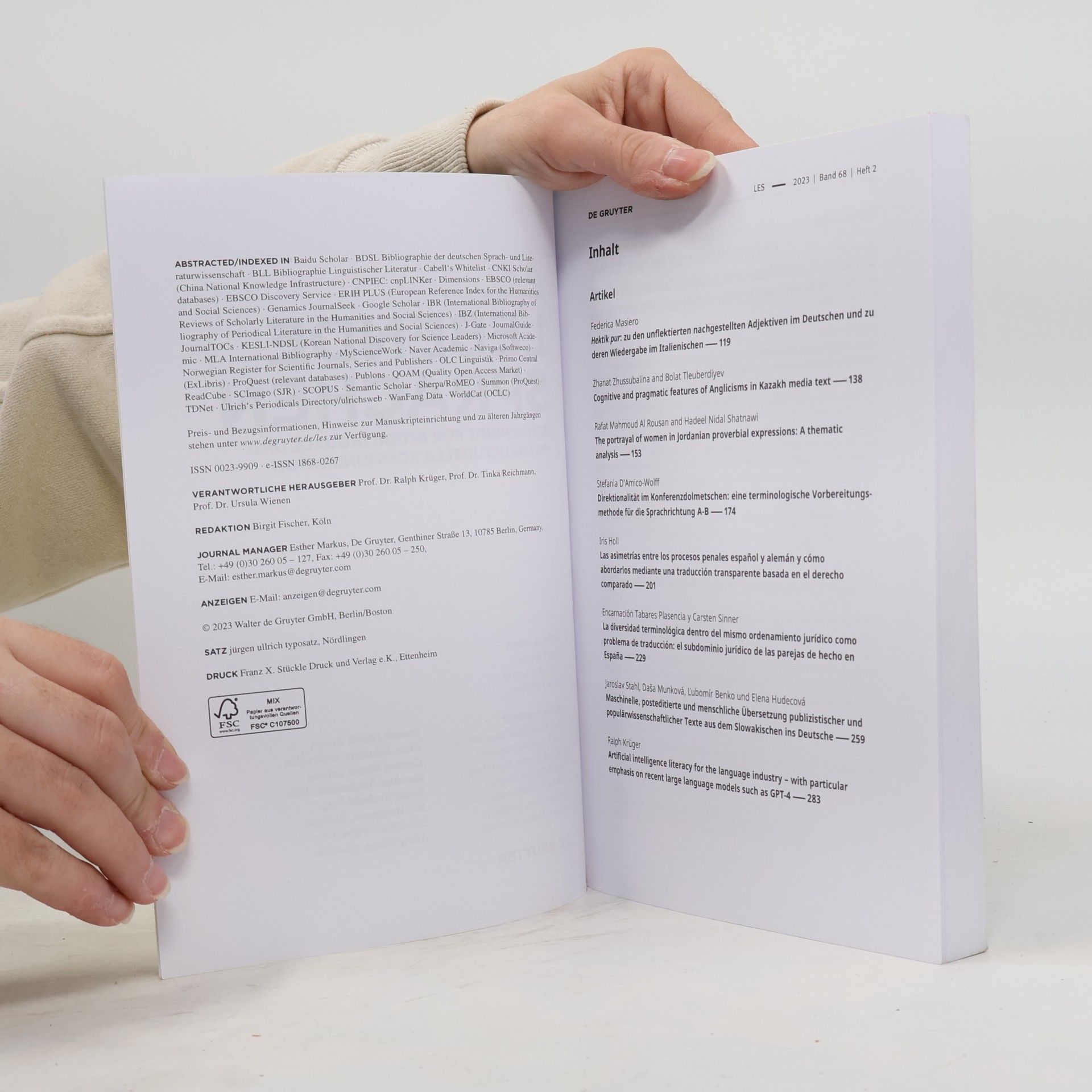 Collectif d'auteurs Lebende Sprachen 2023. Band 68 Heft 2