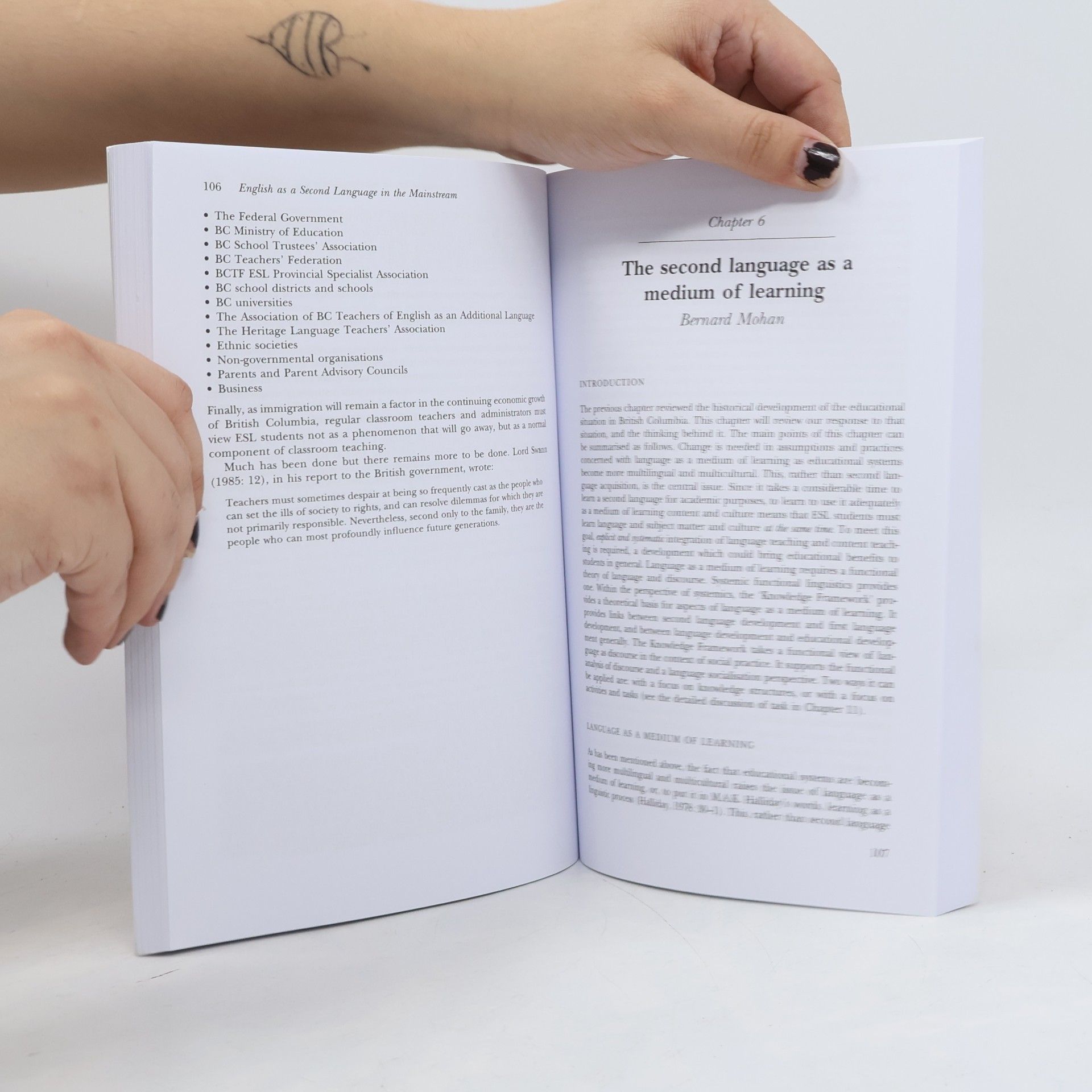 Bernardette Mohan English as a Second Language in the Mainstream