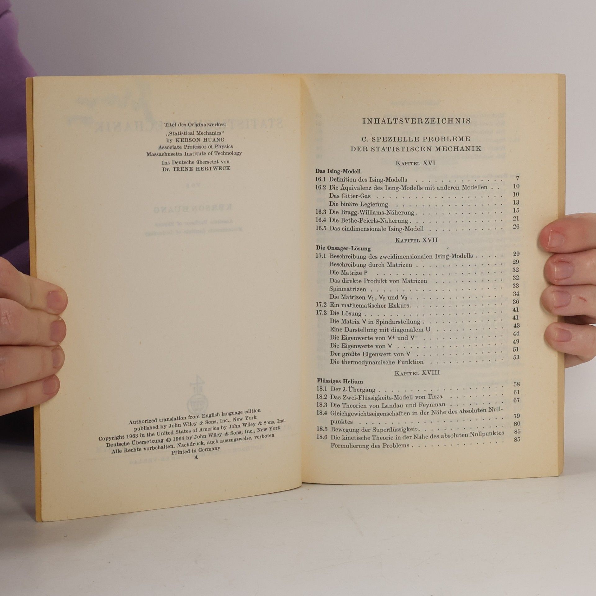 Kerson Huang STATISTISCHE MECHANIK III.