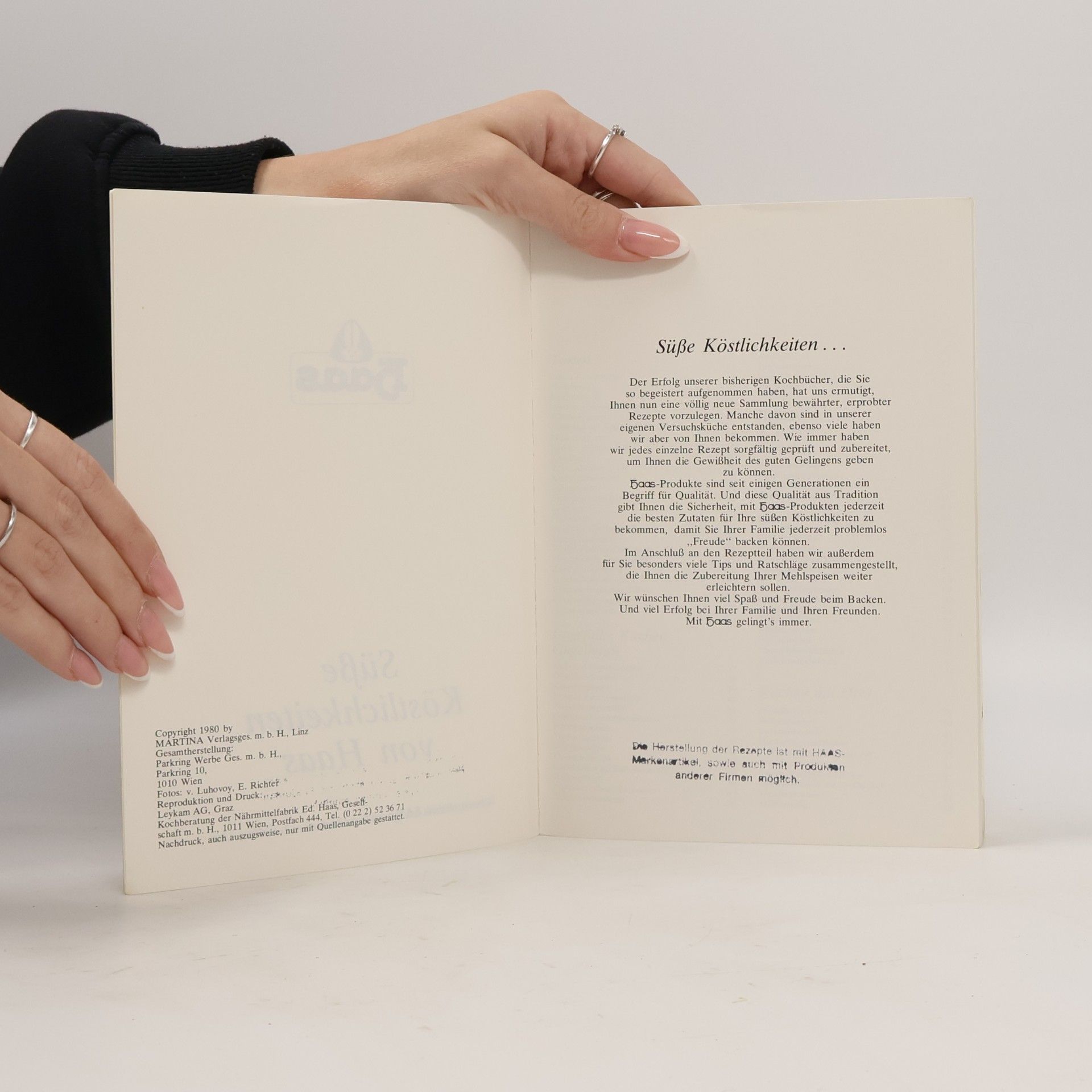 Kolektív autorov Süße Köstlichkeiten von Haas. Kochbuch 85