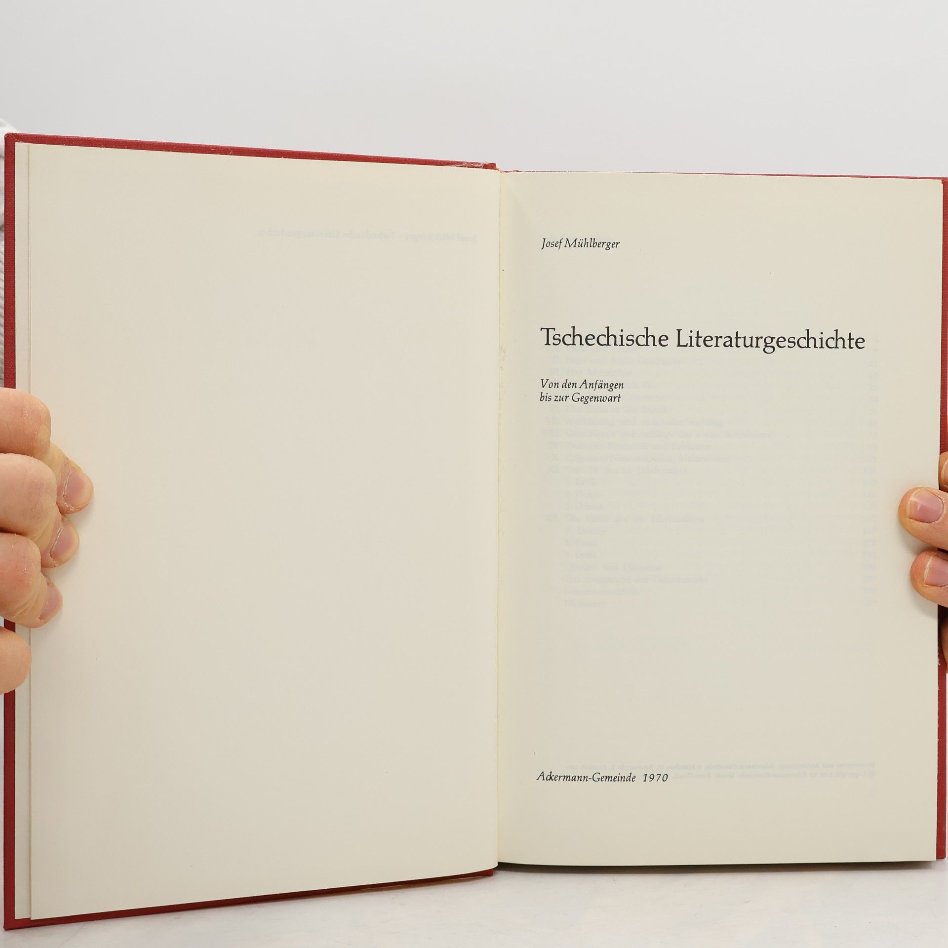 Josef Mühlberger Tschechische Literaturgeschichte