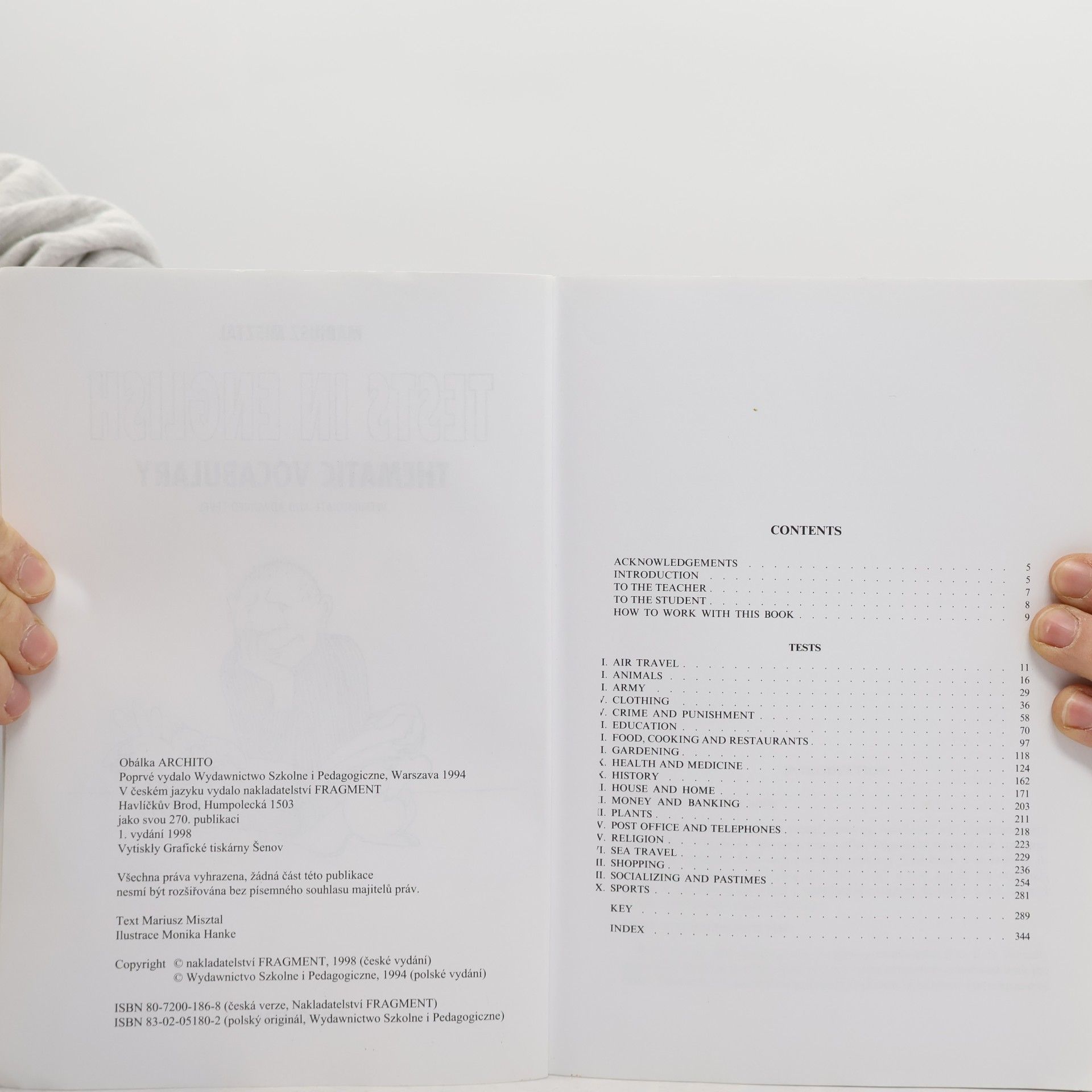 Mariusz Misztal Tests in English. Thematic Vocabulary. Intermediate and Advanced Level. Tématická slovní zásoba