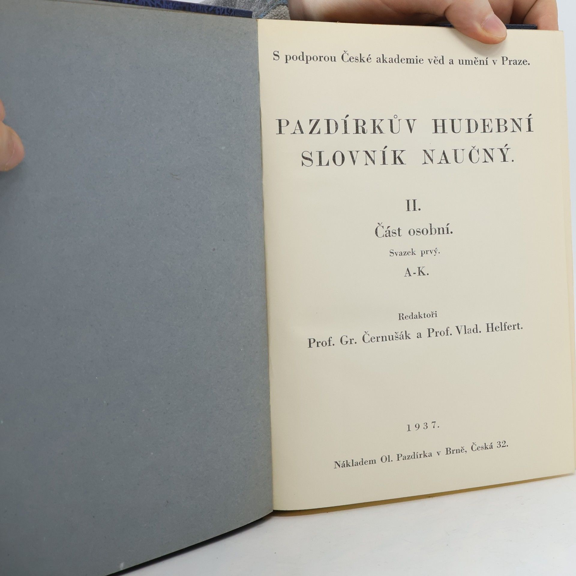 Gracian Černušák Pazdírkův hudební slovník naučný II