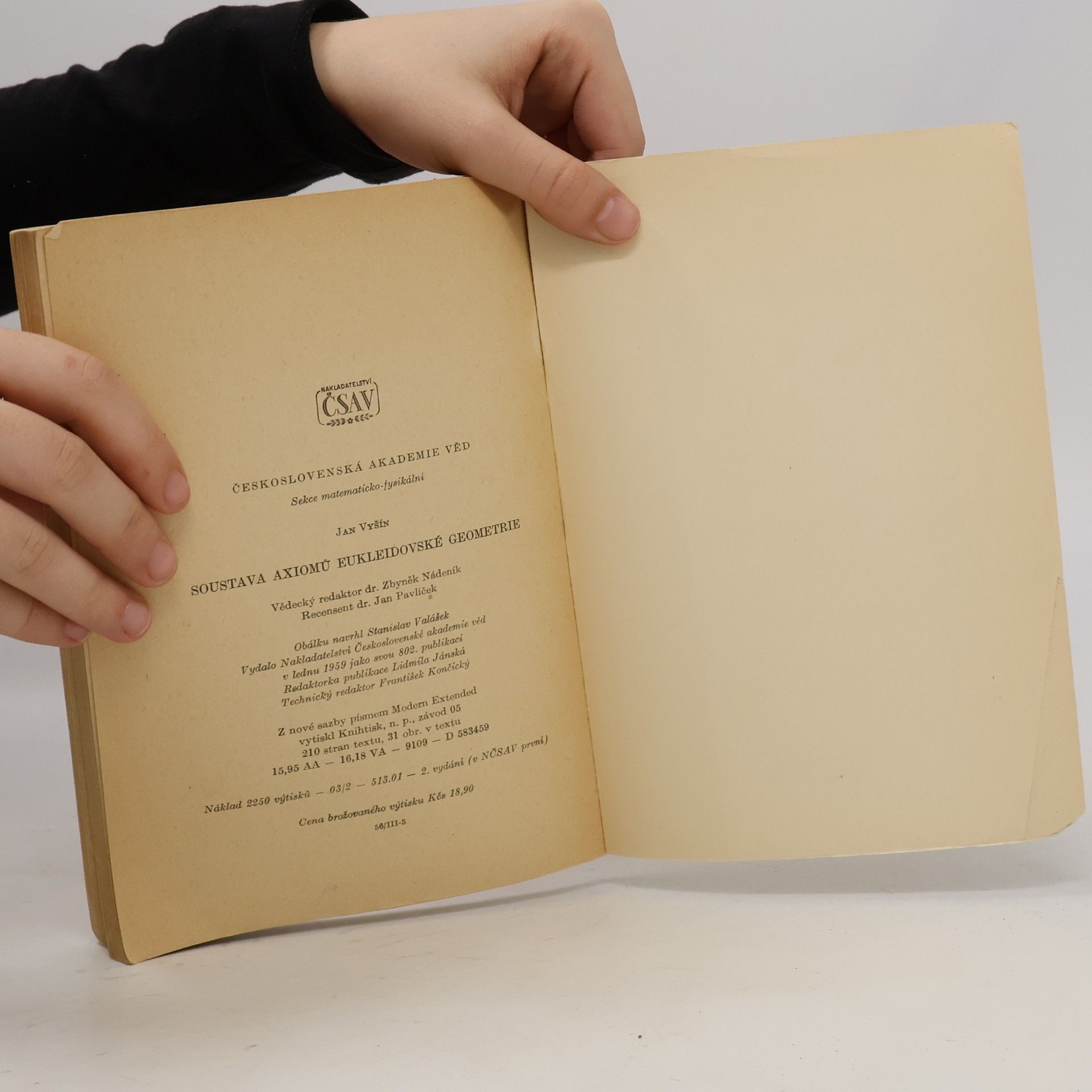 Jan Vyšín Soustava axiomů eukleidovské geometrie