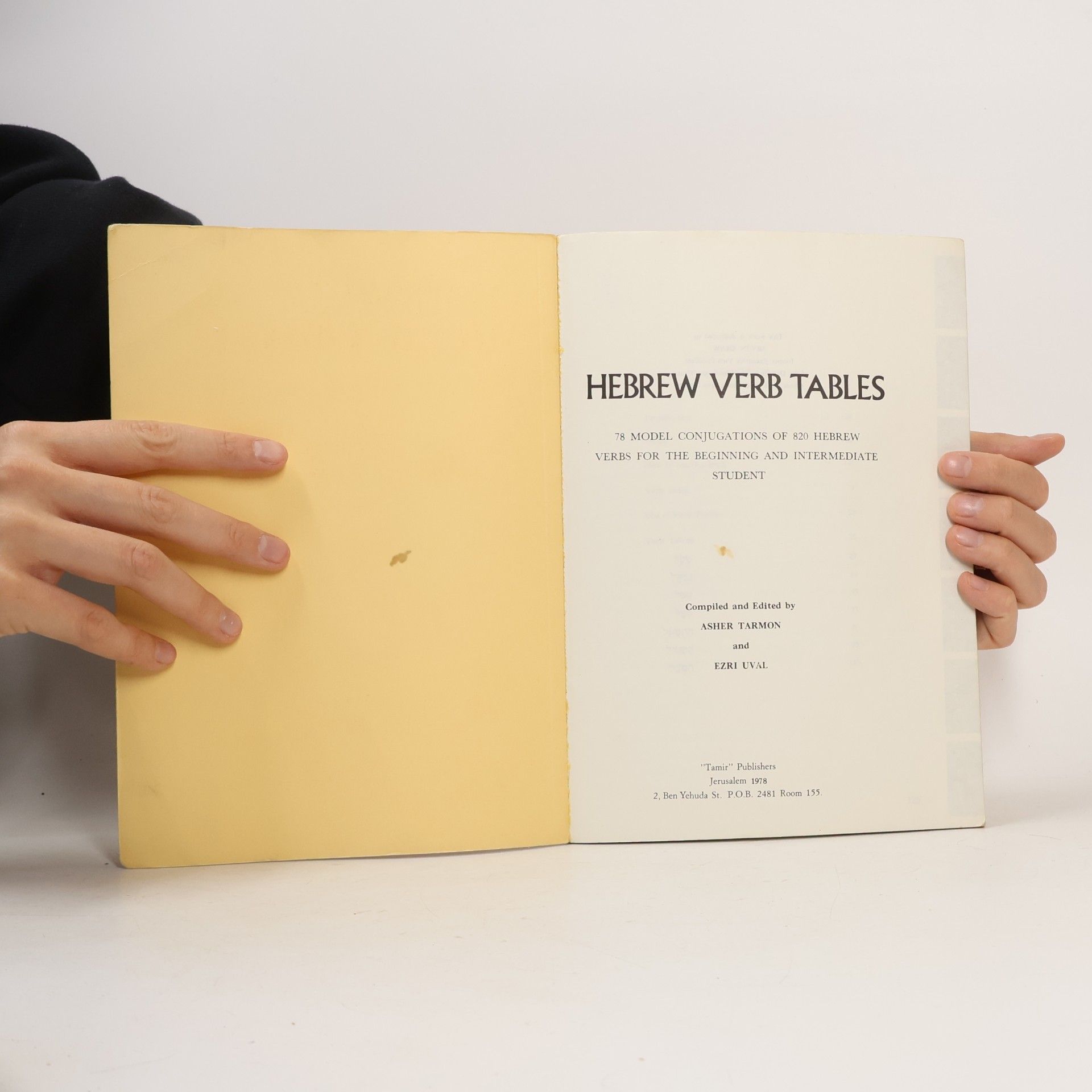 Asher Tarmon Hebrew Verb Tables
