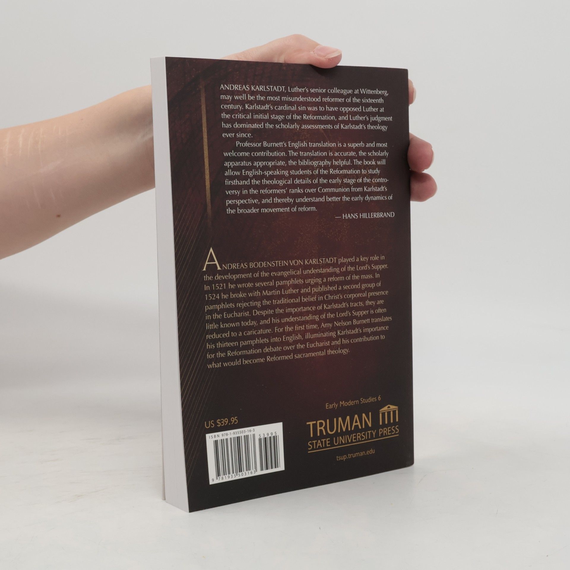 Amy Nelson Burnett The Eucharistic Pamphlets of Andreas Bodenstein Von Karlstadt
