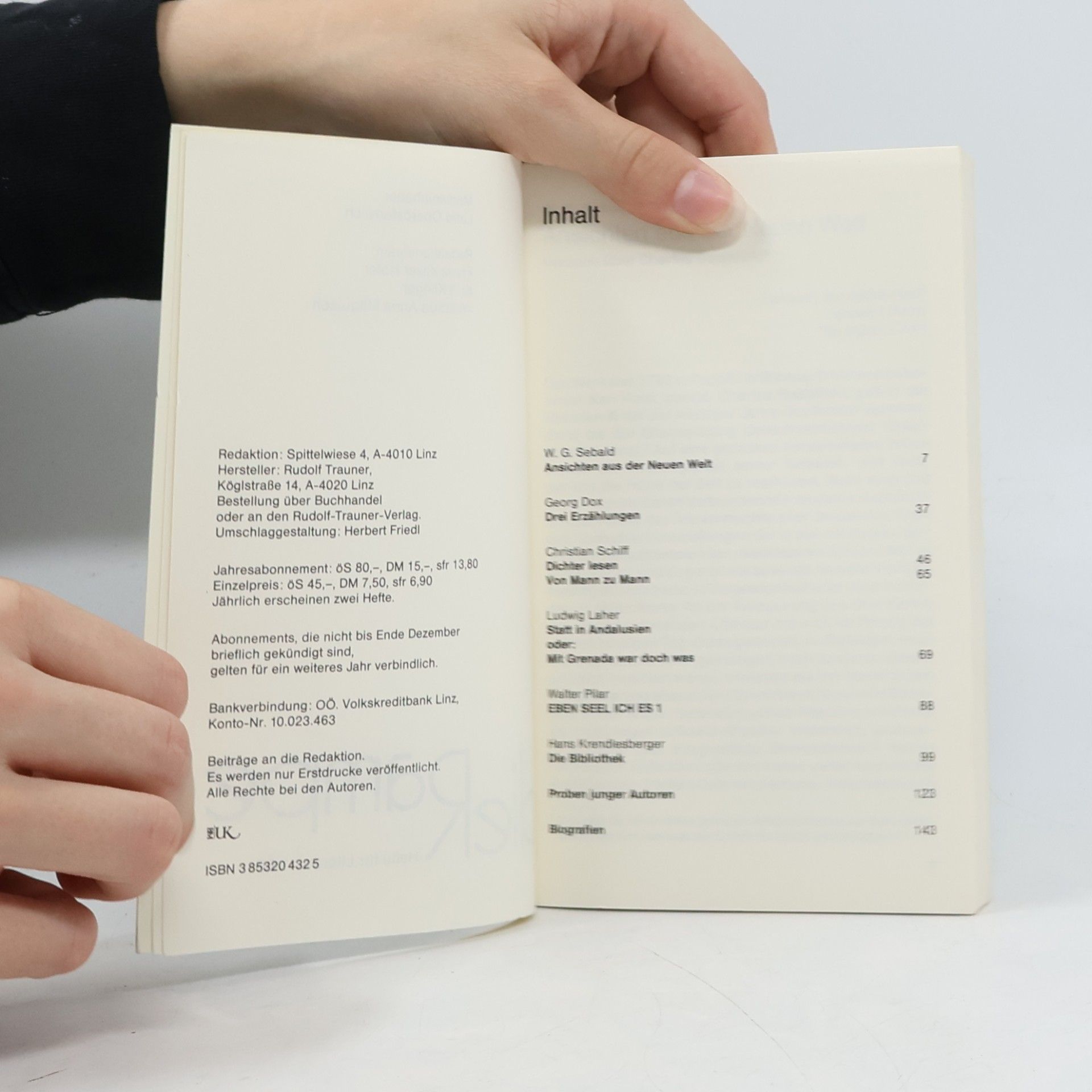 W. G. Sebald Die Rampe 1/88