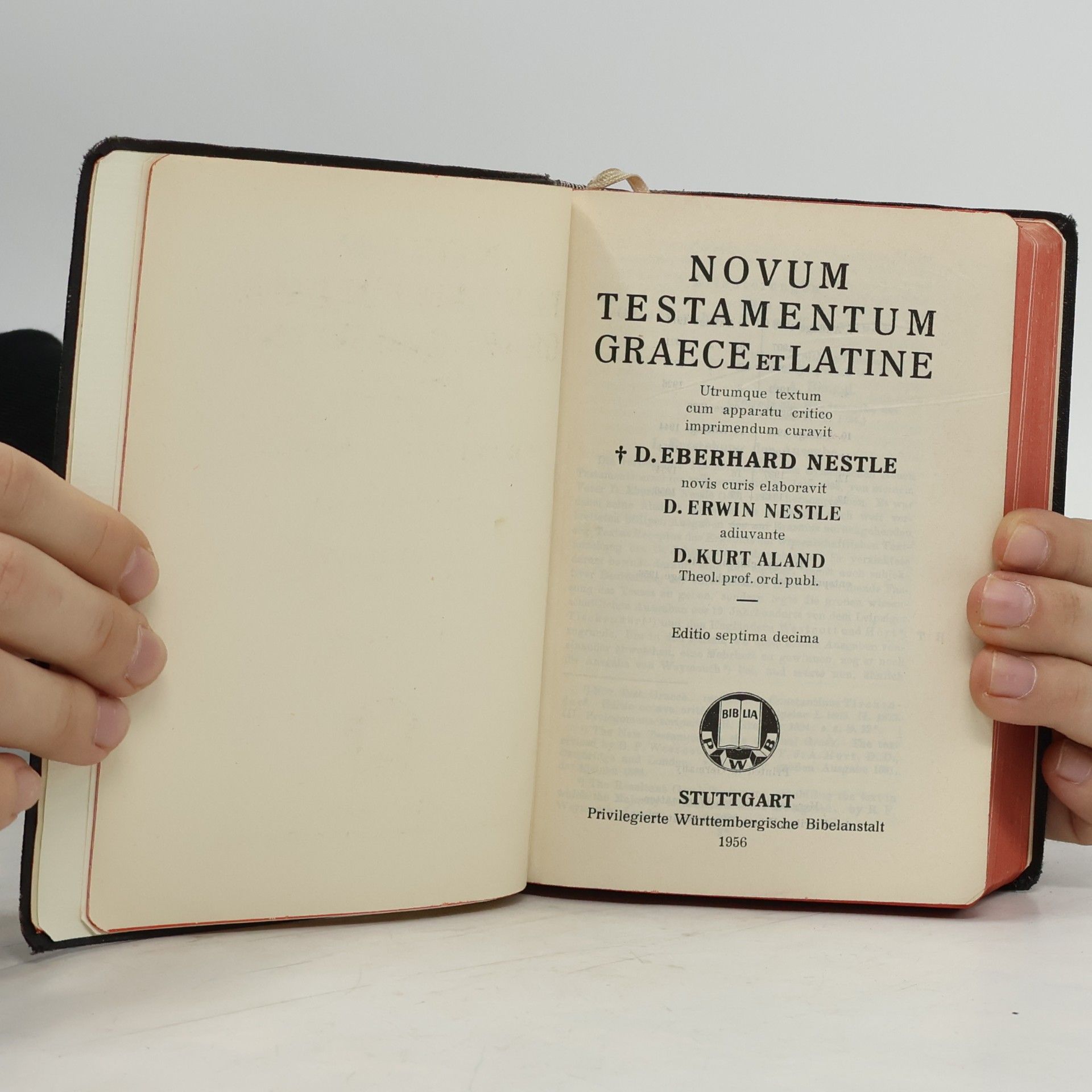 Eberhard Nestle Novum Testamentum Graece et Latine