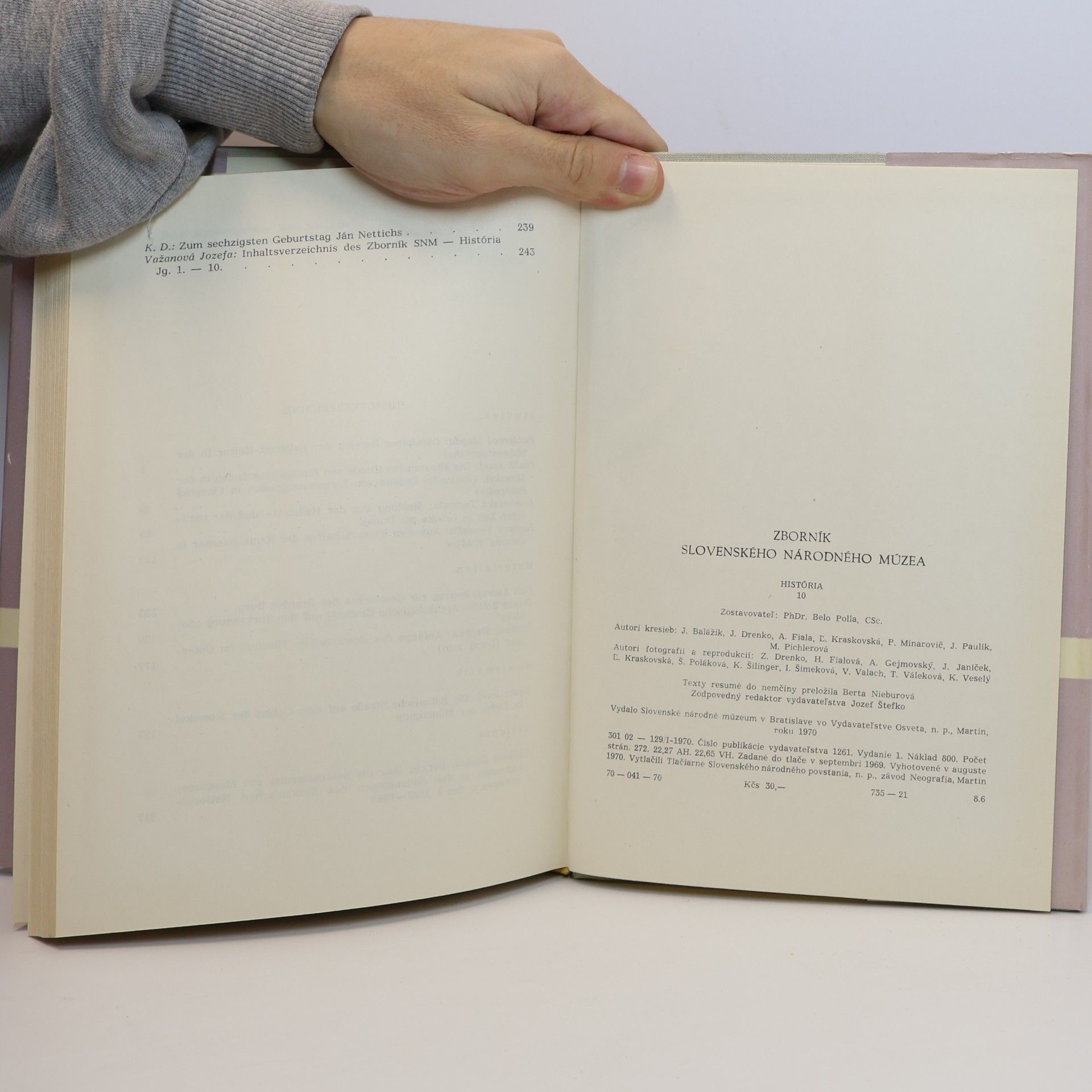 Juliana A. Fialová Zborník slovenského národného múzea 1970