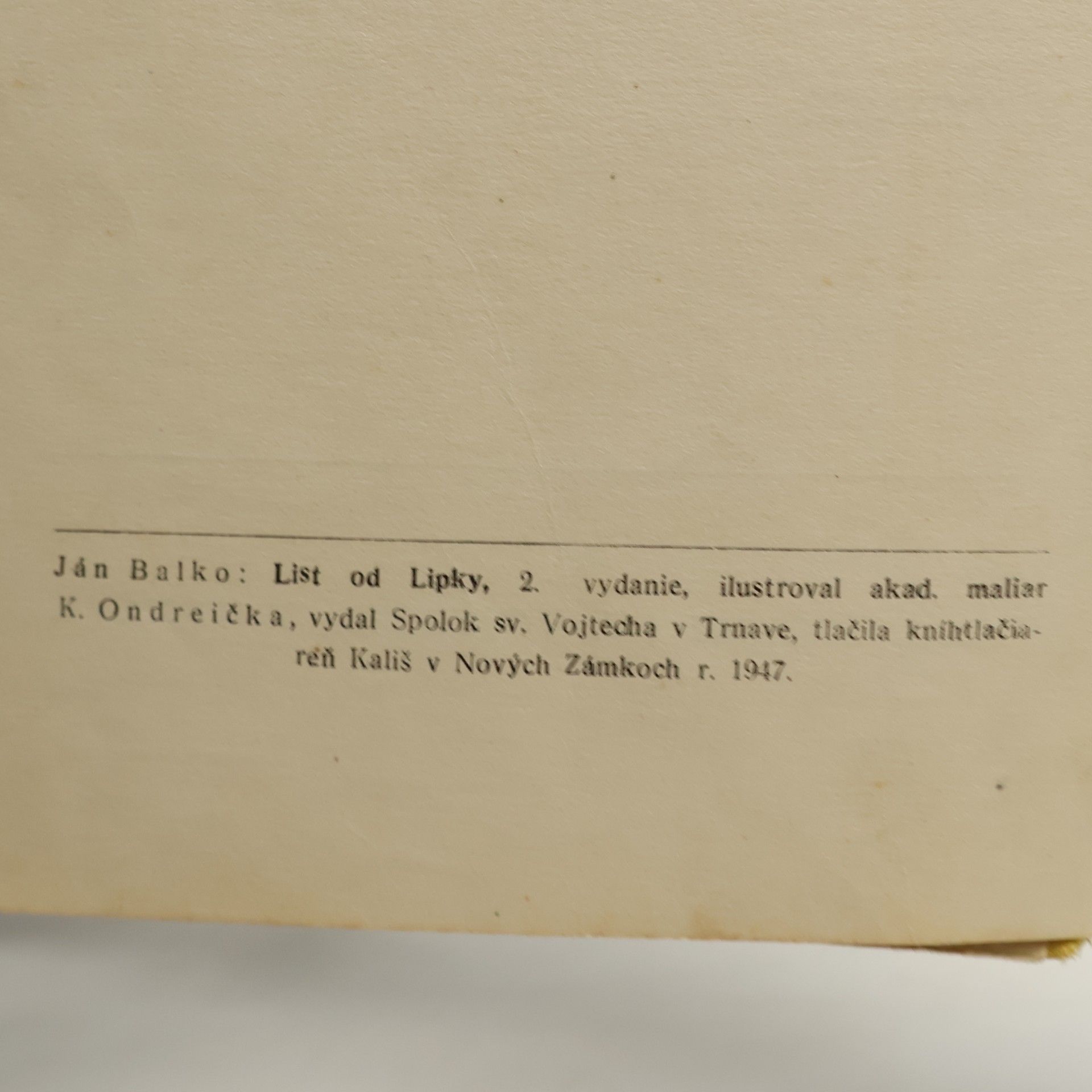 Jan Balko List od Lipky