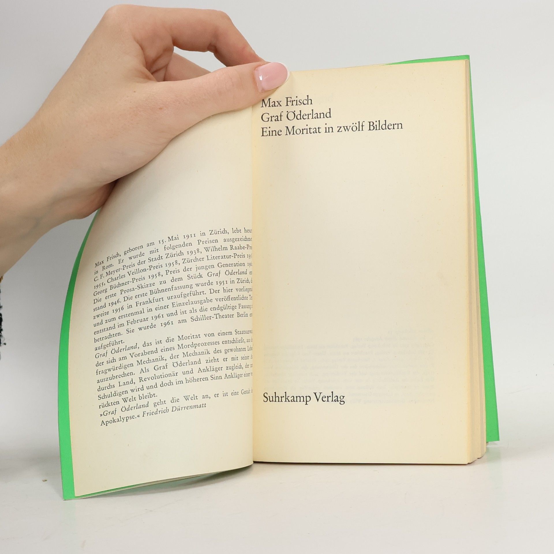 Max Frisch Graf Öderland