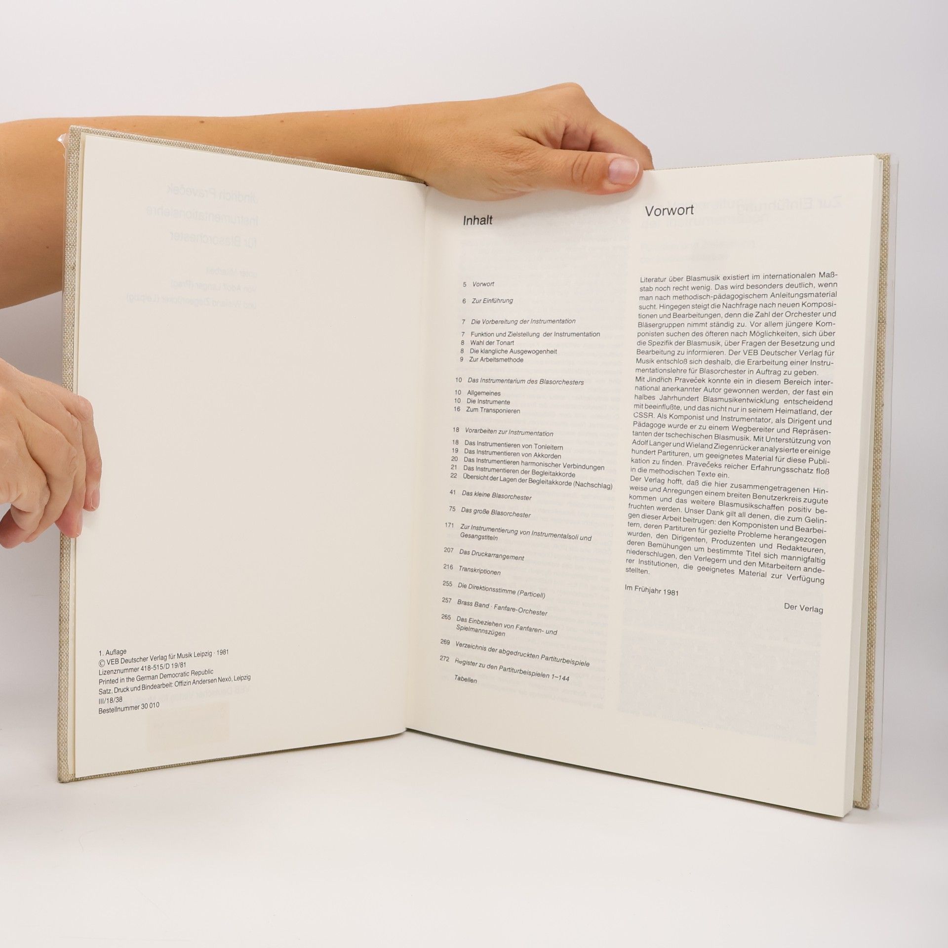 Jindřích Praveček Instrumentationslehre für Blasorchester