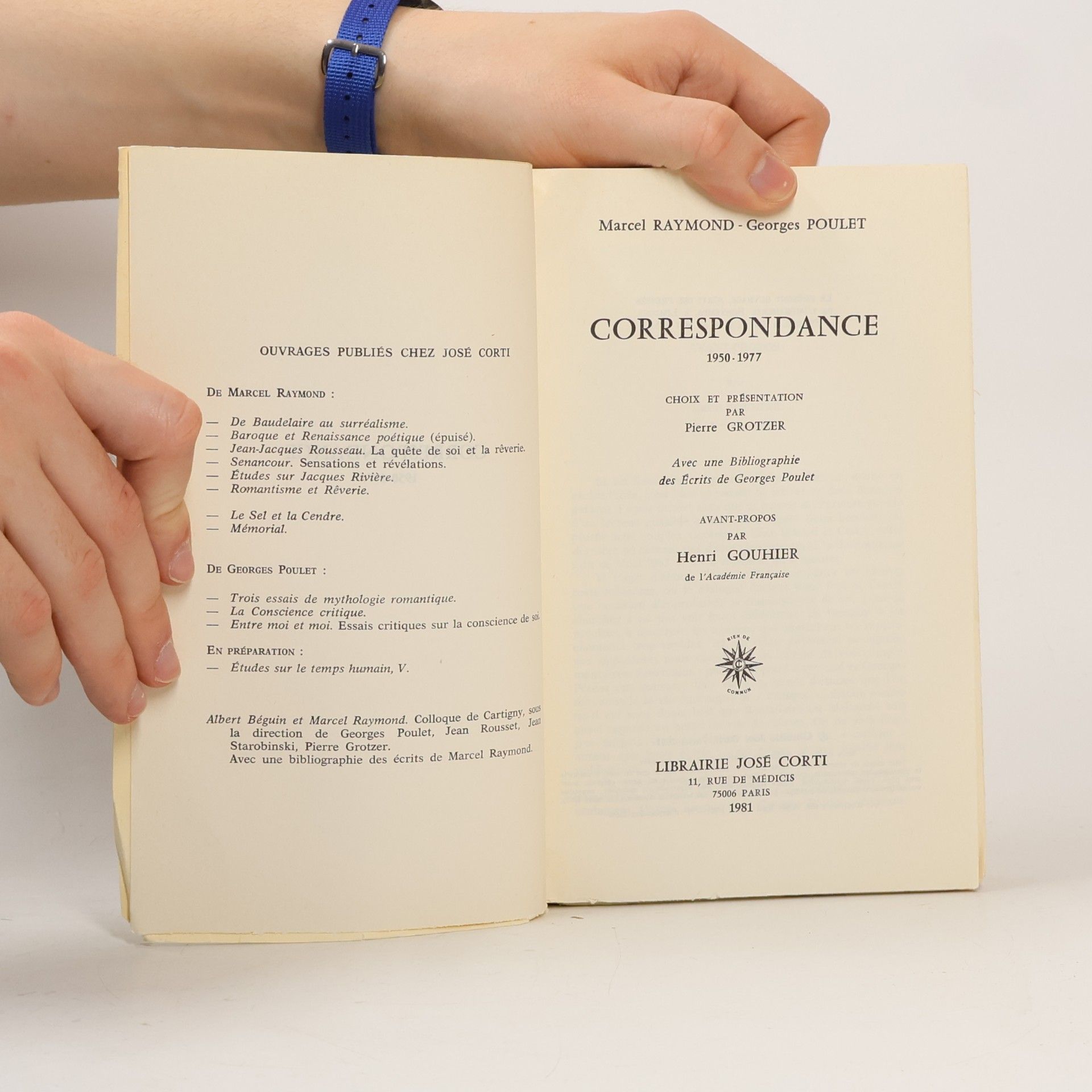 Georges Poulet Correspondance