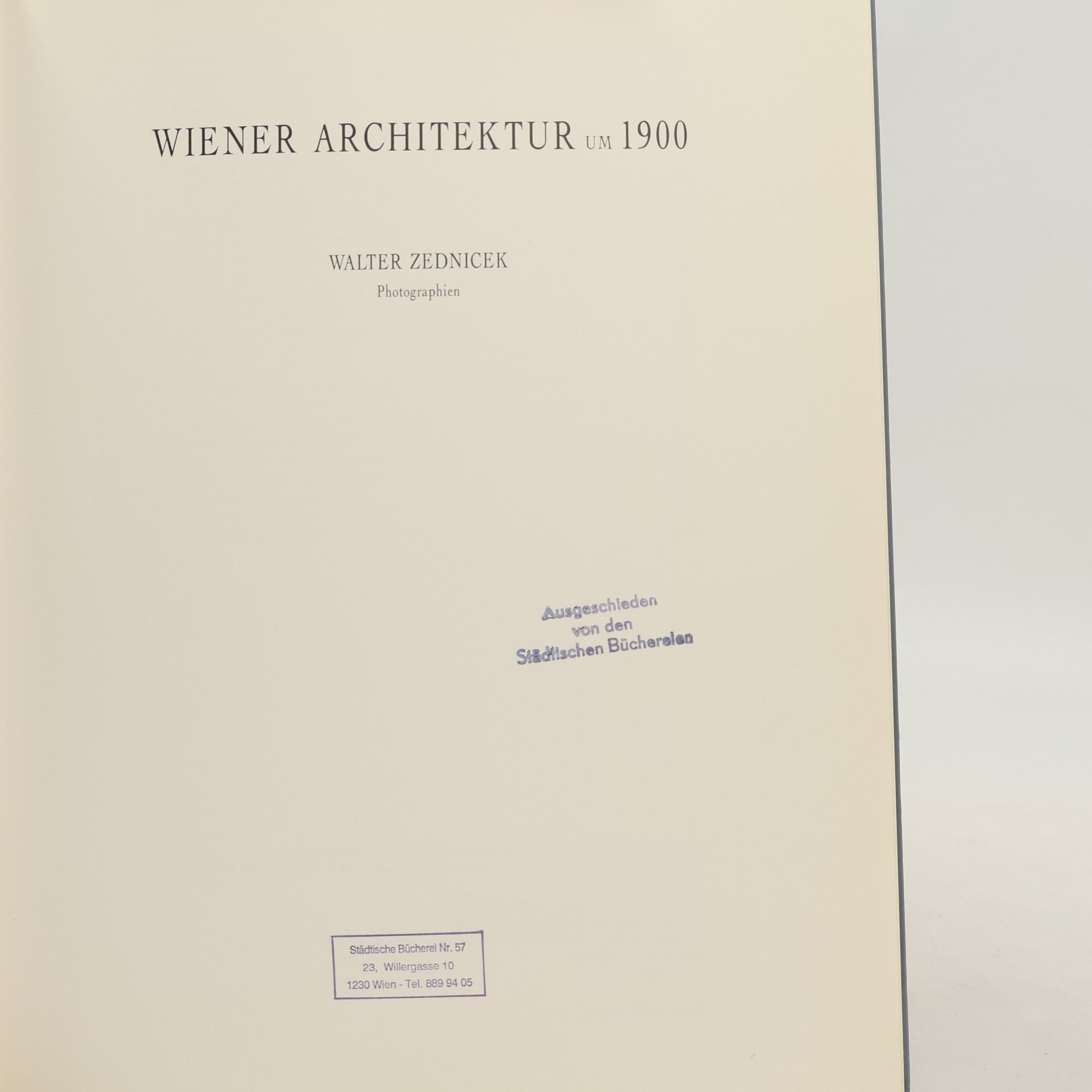 Walter Zednicek Wiener Architektur um 1900