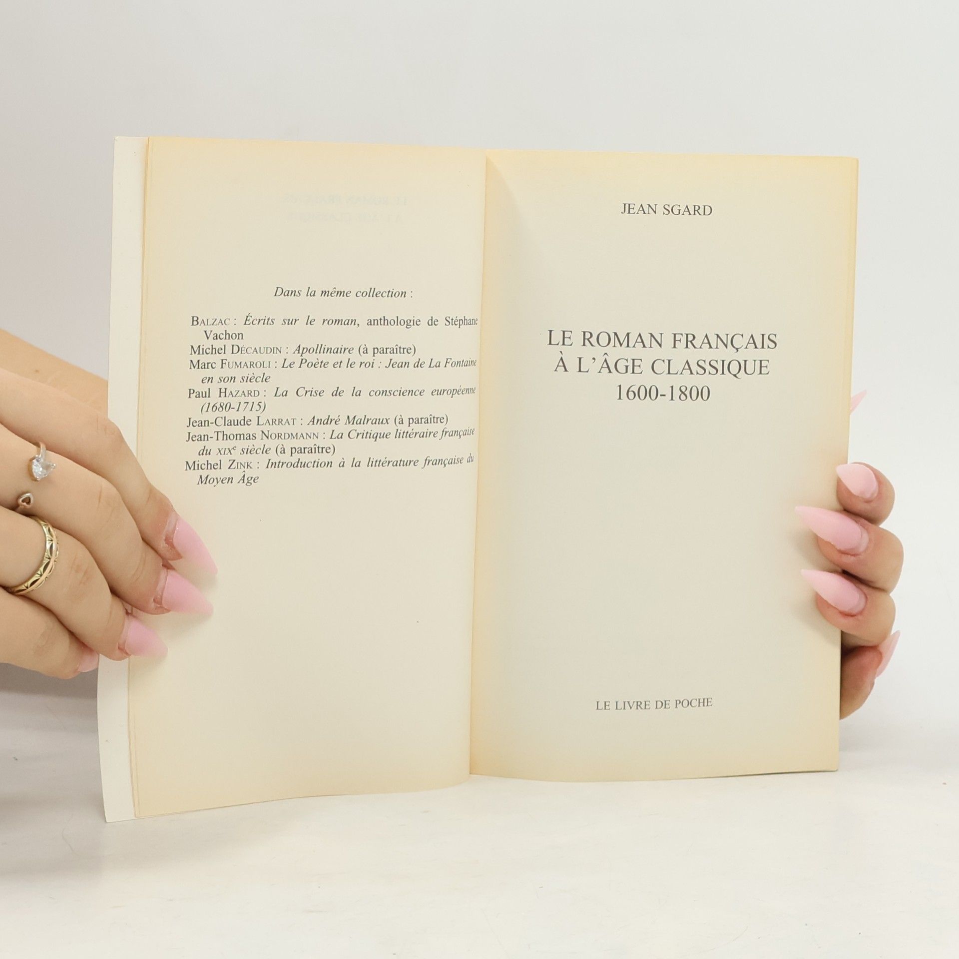 Jean Sgard Références: Le Roman français à l'âge classique