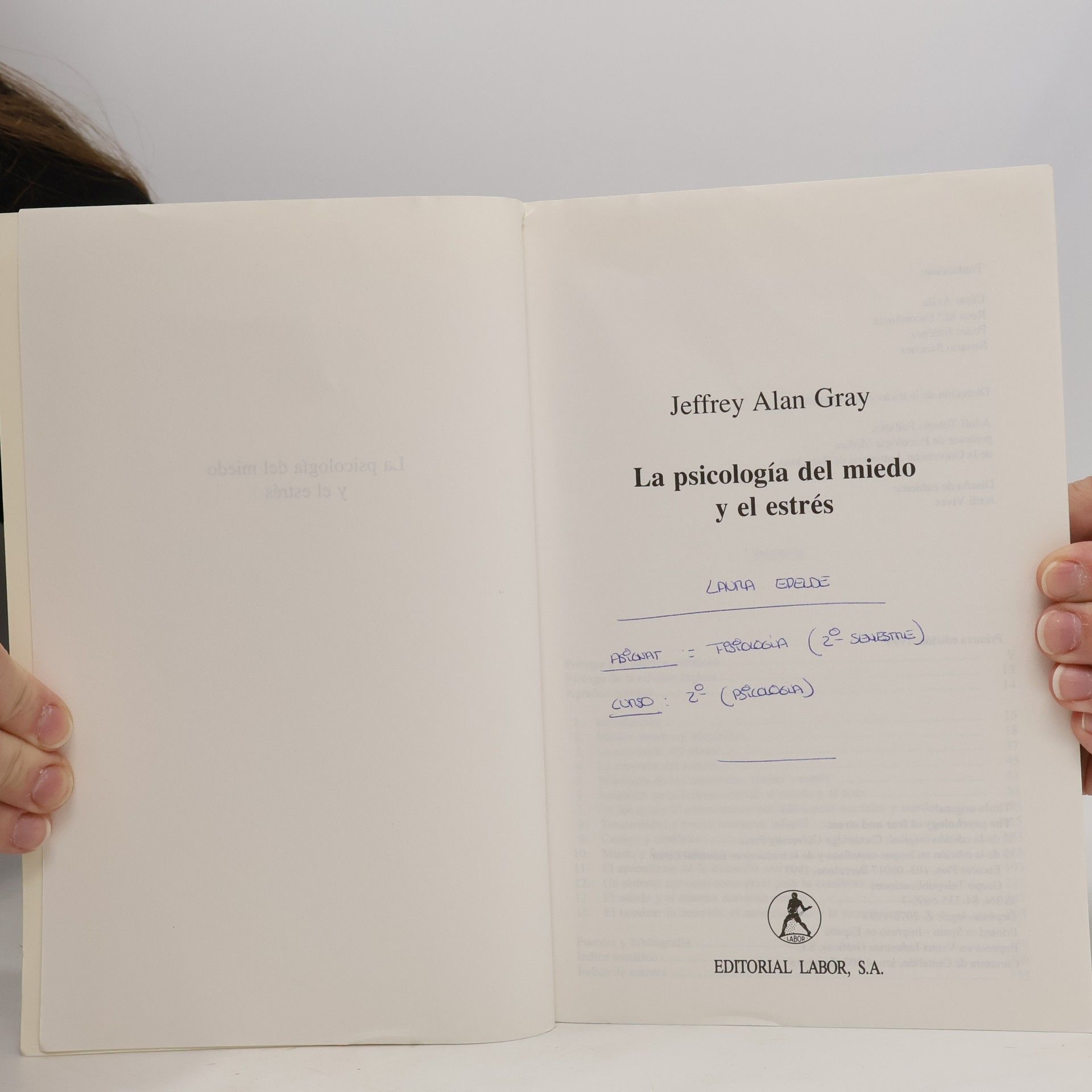 Jeffrey Alan Gray La psicología del miedo y el estrés