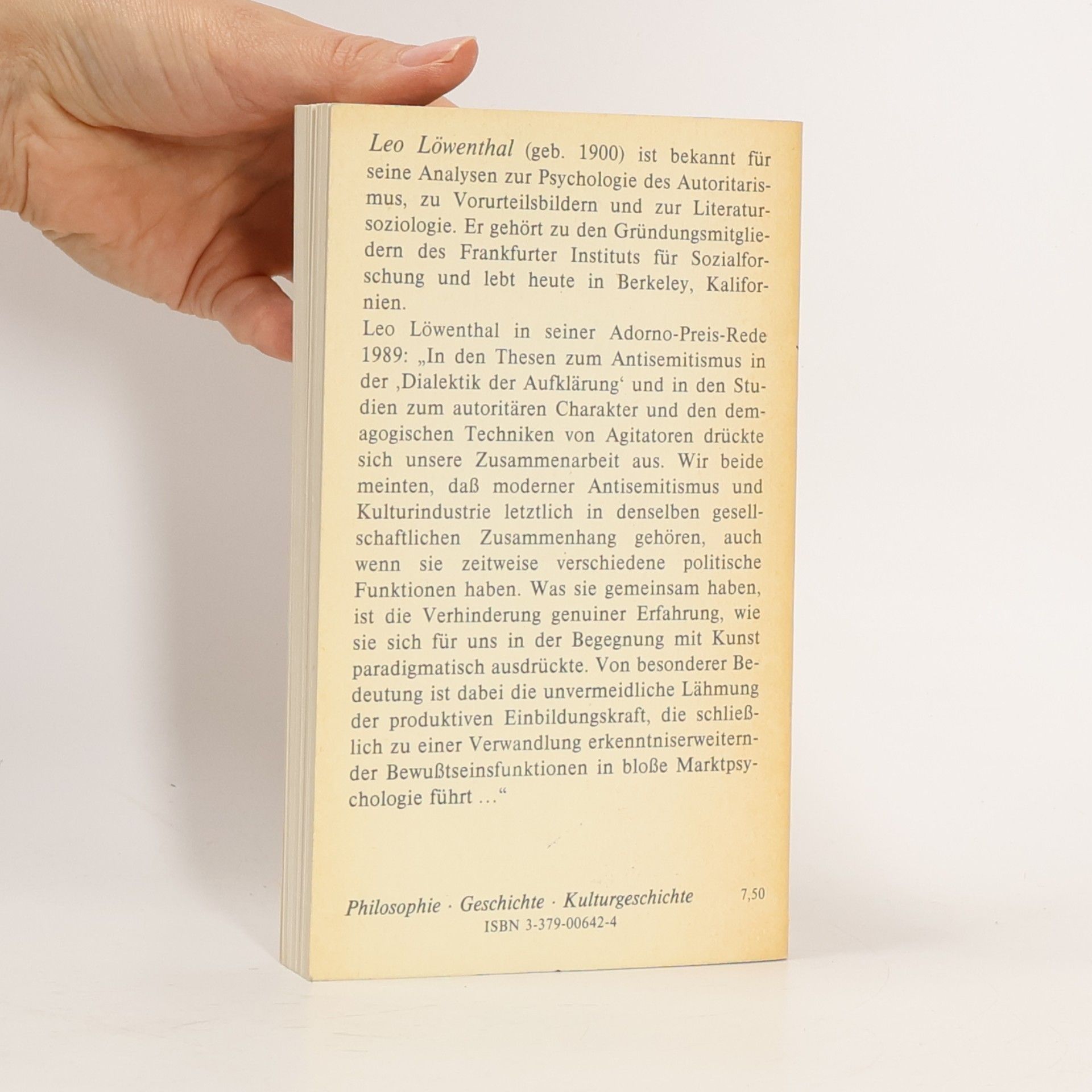 Leo Löwenthal Untergang der Dämonologien