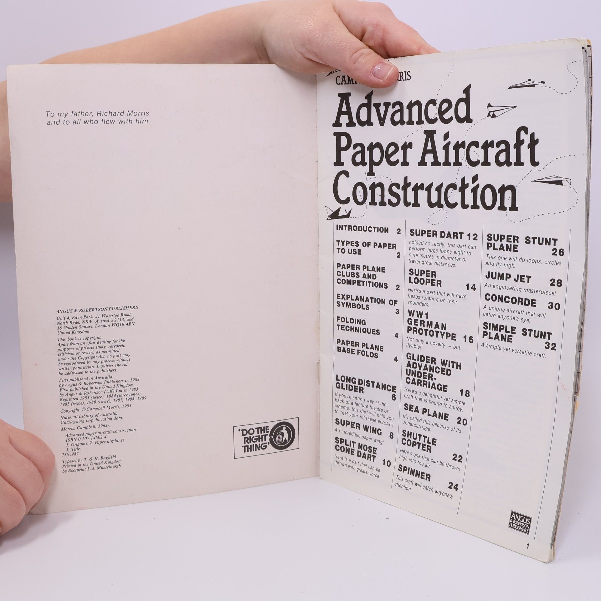 Campbell Morris Advanced Paper Aircraft Construction