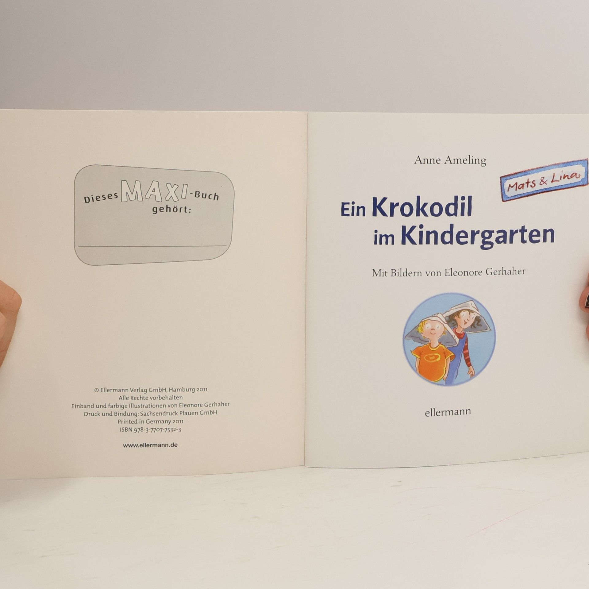 Anne Ameling Mats und Lina: Ein Krokodil im Kindergarten - MAXI Bilderbuch