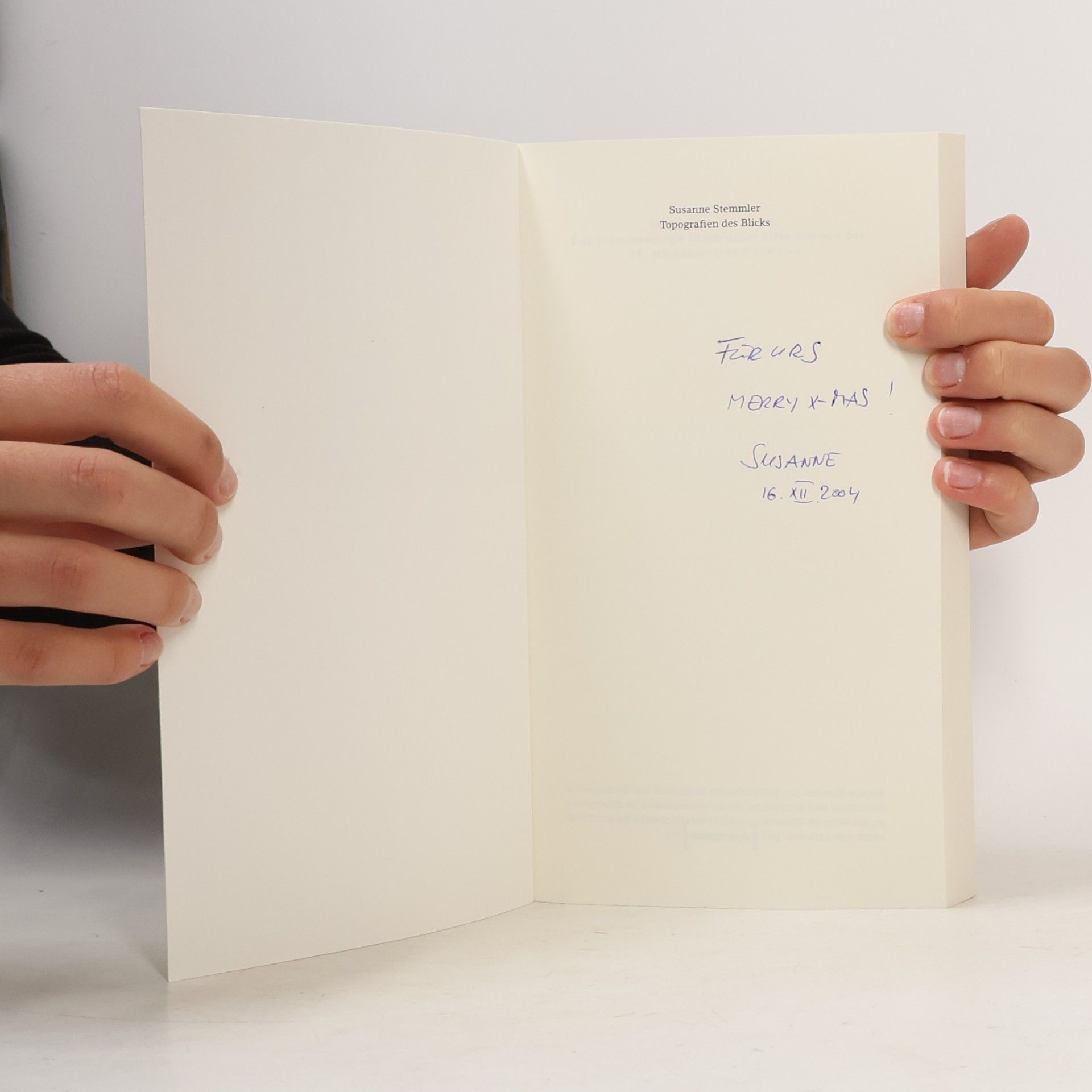 Susanne Stemmler Topografien des Blicks