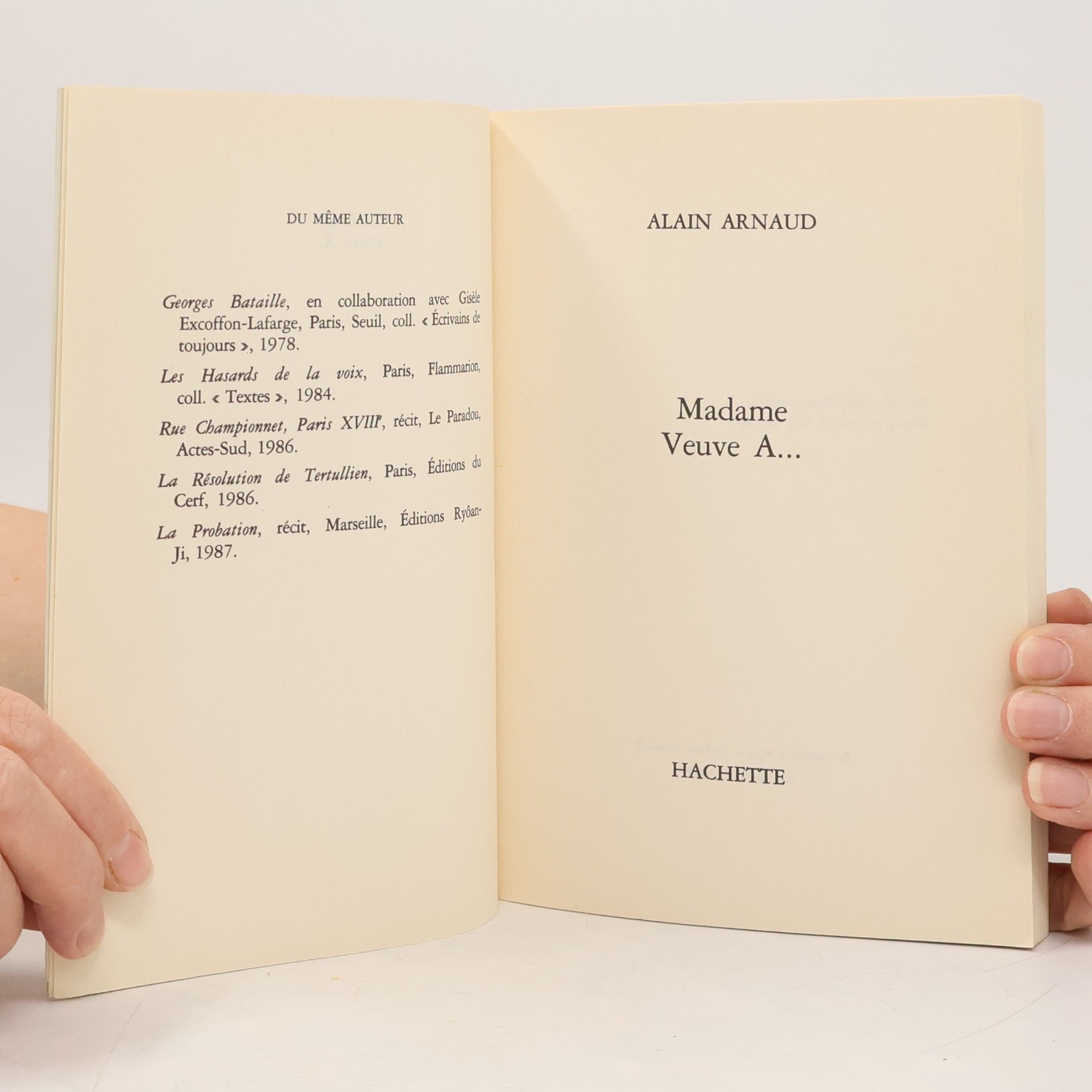 Alain Arnaud Madame veuve A...