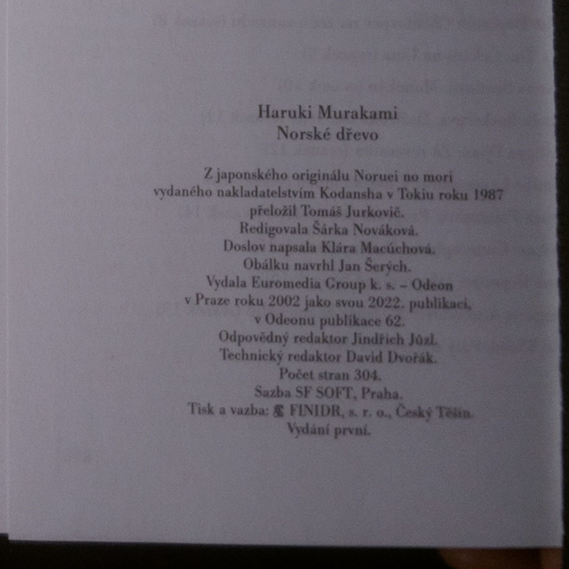 Haruki Murakami Norské dřevo