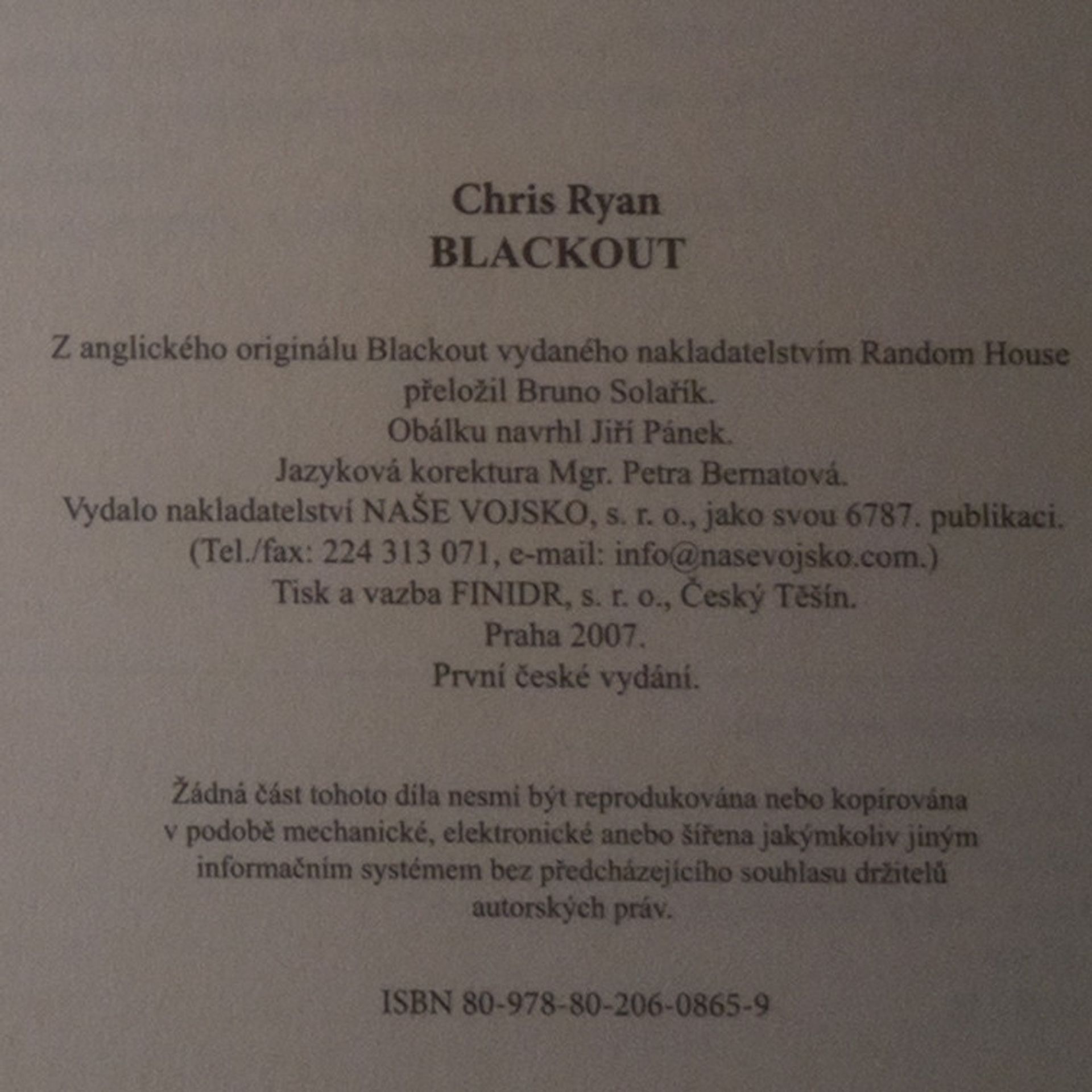 Chris Ryan Blackout. Ještě horší než útok 11. září v New Yorku