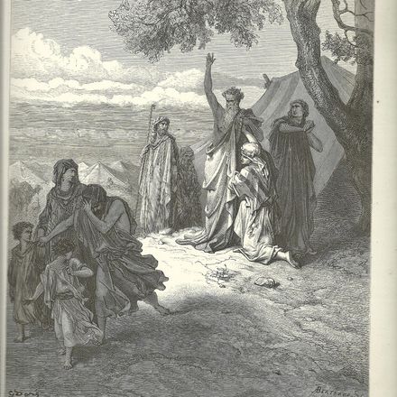 Gustav Doré Bibel - Noah verflucht Ham.