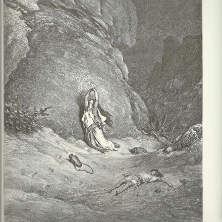 Gustav Doré Bibel - Hagar und Ismael in der Wüste