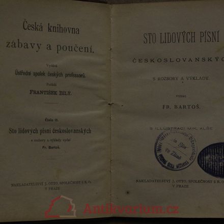 Česká knihovna zábavy a poučení 15. Sto lidových písní českoslovanských s rozbory a výklady