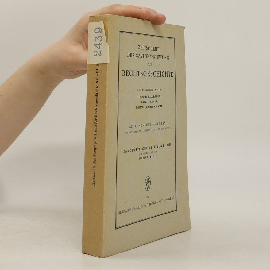 Autorenkollektiv Zeitschrift der Savigny-Stiftung für Rechtsgeschichte