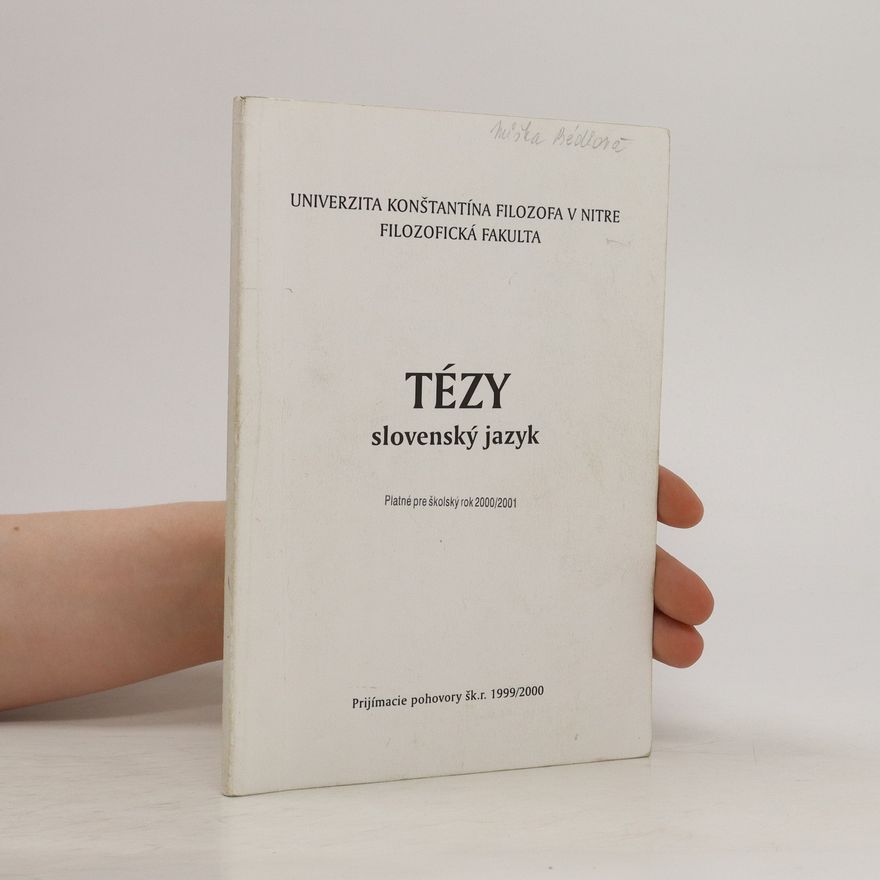 Various authors Tézy slovenský jazyk