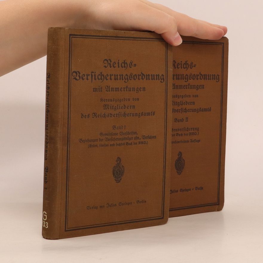 Kolektiv autorů Reichs Versicherungsordnung mit Anmerkungen 1-2