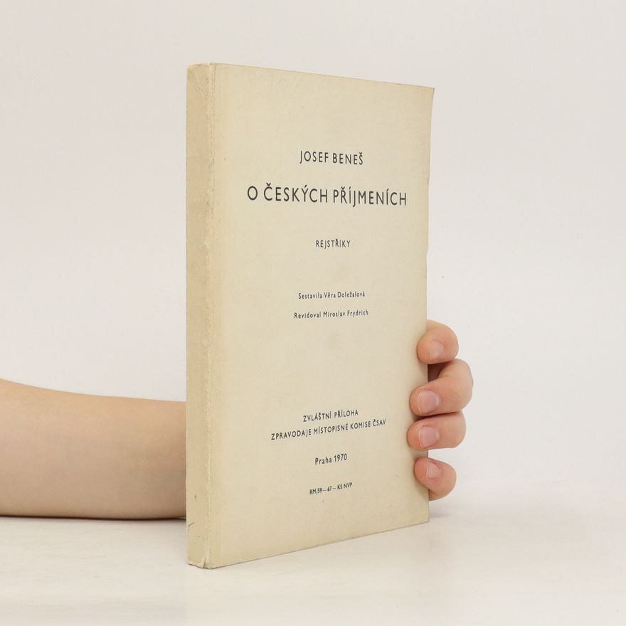 Josef Beneš O českých příjmeních
