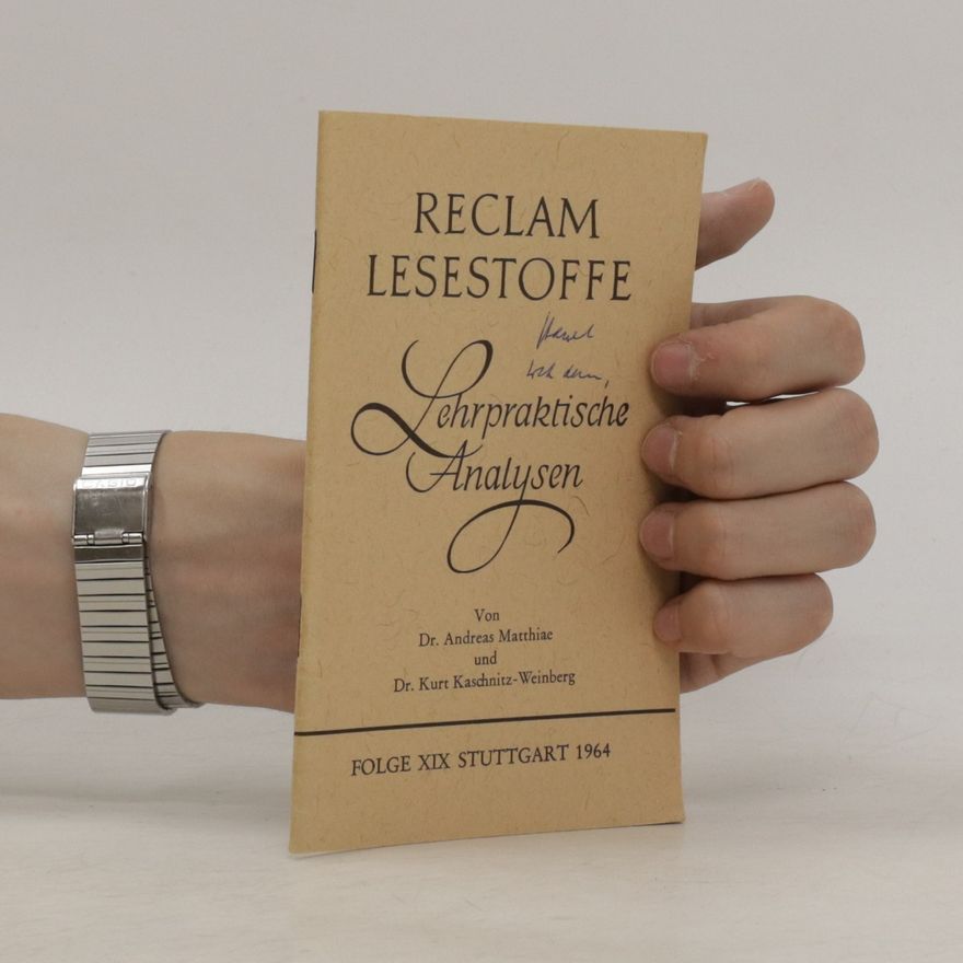 Andreas Matthiae Lehrpraktische Analysen Folge XIX