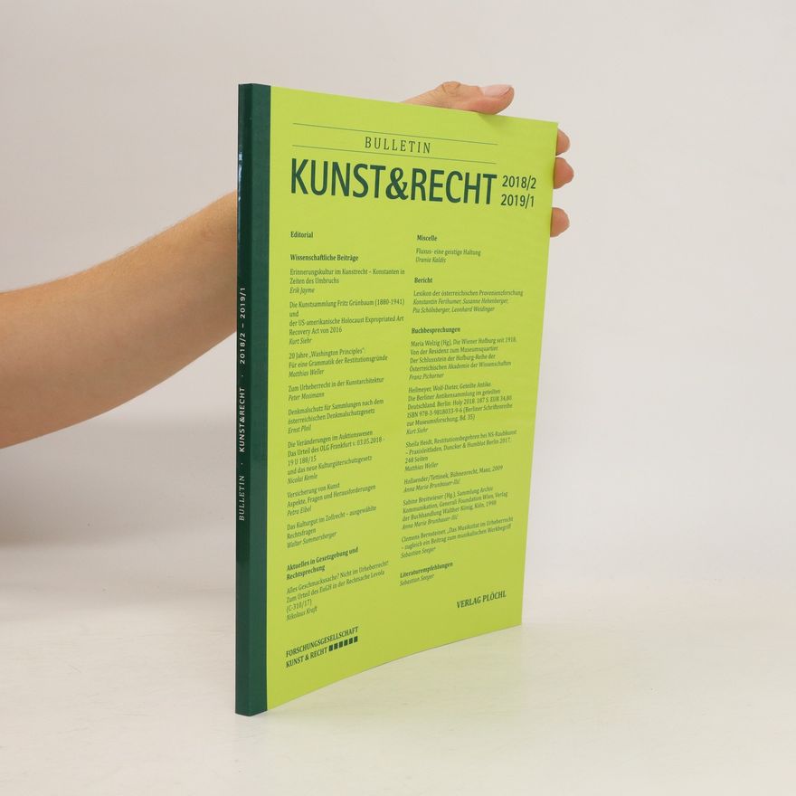 Autorenkollektiv Kunst & recht 2018/2, 2019/1