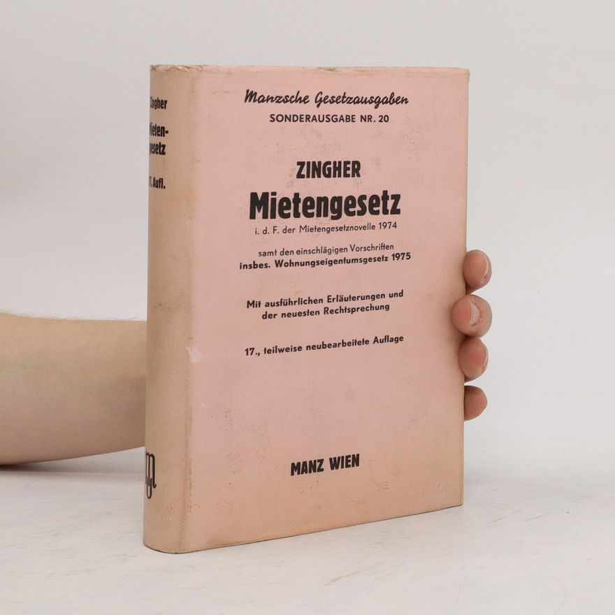 Karl Zingher Das Mietengesetz