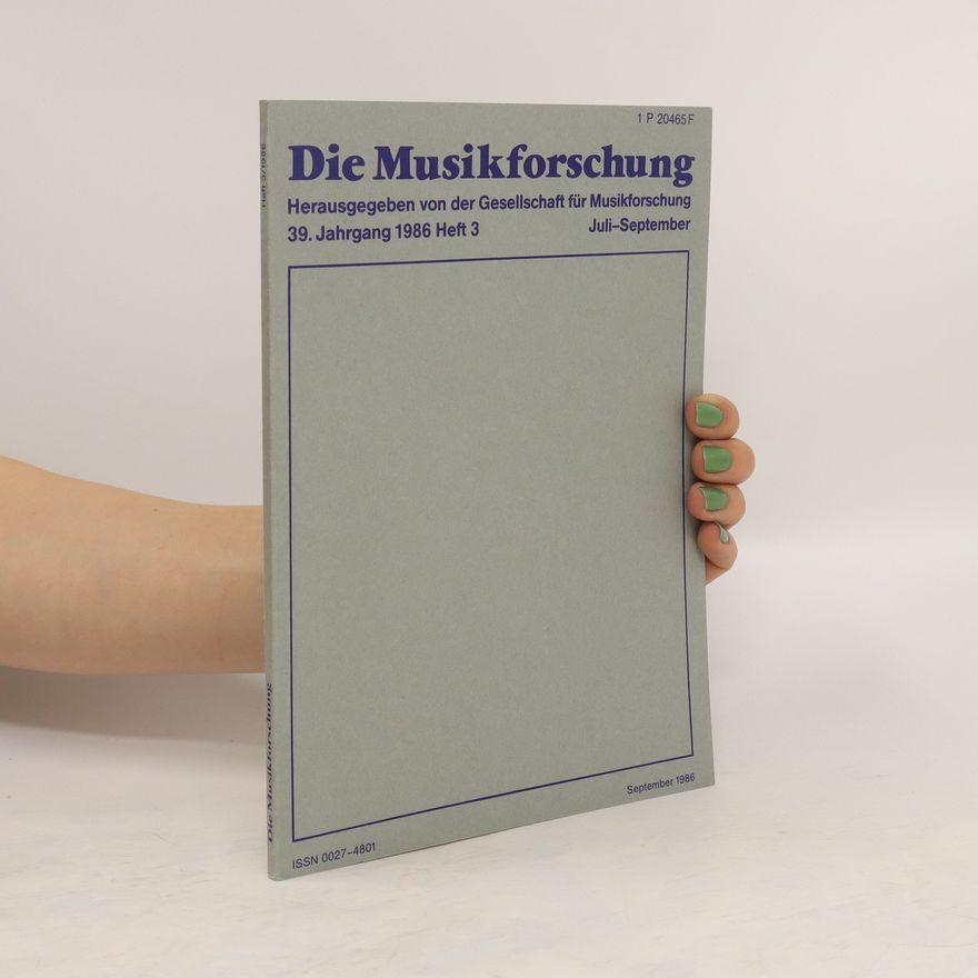Autorenkollektiv Die Musikforschung- 39. Jahrgang 1986