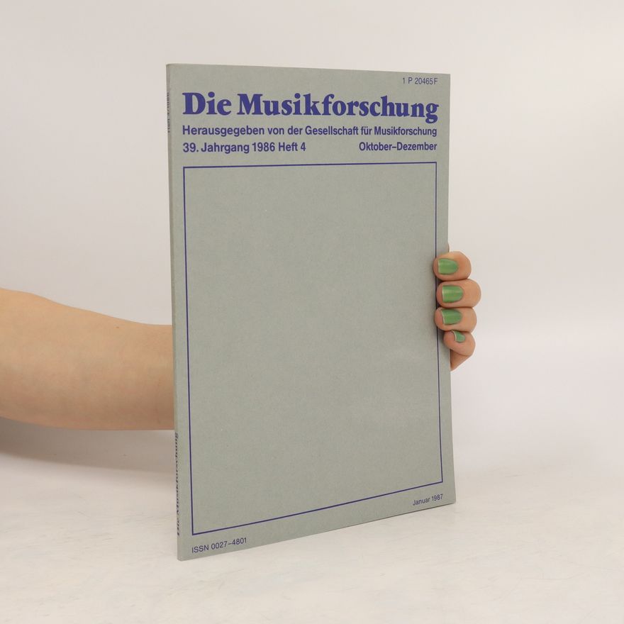 Kolektiv autorů Die Musikforschung 39/1986