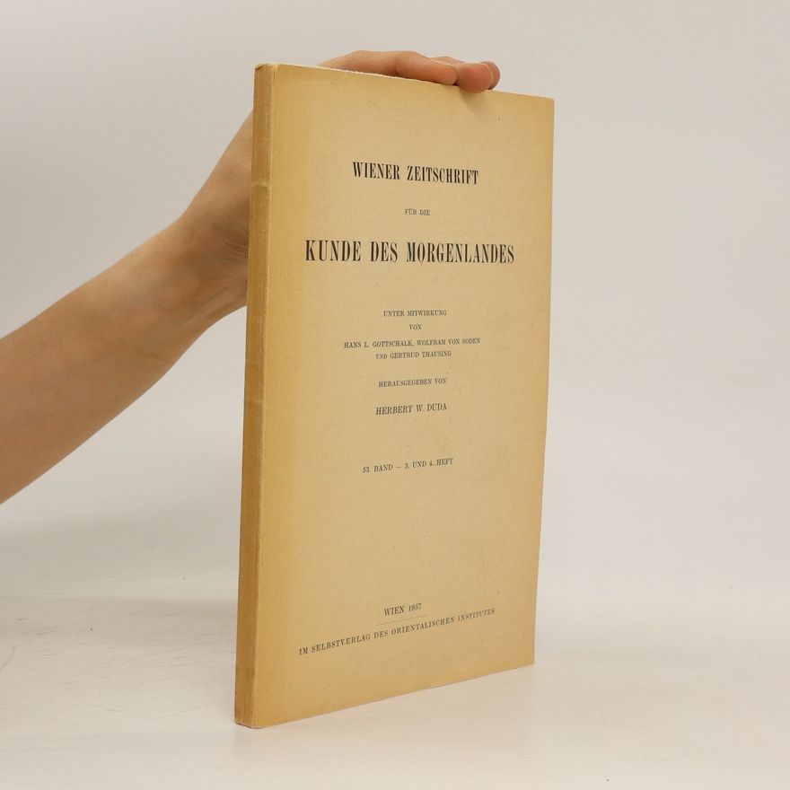 Autorenkollektiv Wiener Zeitschrift für die Kunde des Morgenlandes