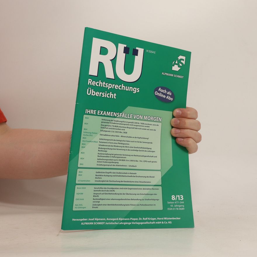 Autorenkollektiv Rechtsprechungsübersicht 8/13