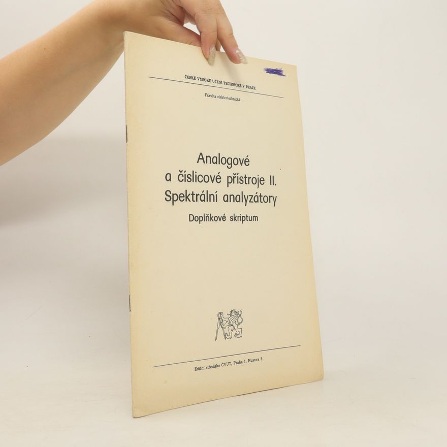 AA.VV. Analogové a číslicové přístroje II. Spektrální analyzátory