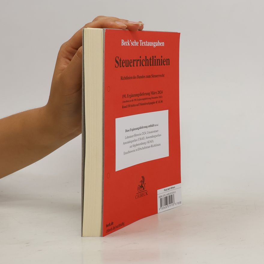 Autorenkollektiv Steuerrichtlinien 191. Ergänzungslieferung 3/2024