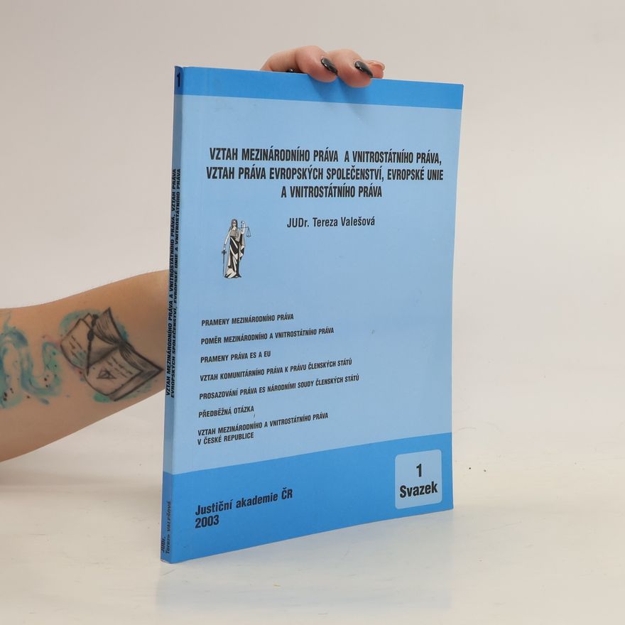 Tereza Valešová Vztah mezinárodního práva a vnitrostátního práva, vztah práva Evropských společenství, Evropské unie a vnitrostátního práva