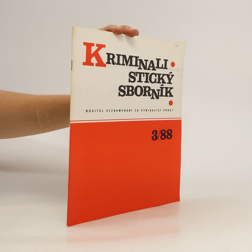 Kolektiv autorů Kriminalistický sborník 3/1988