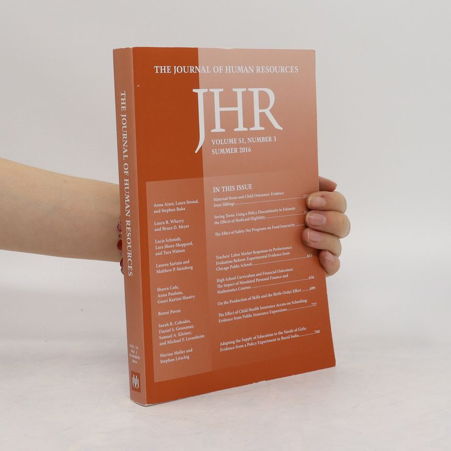 Various authors The Journal of Human Resources. Vol. 51, Nr. 3, 2016