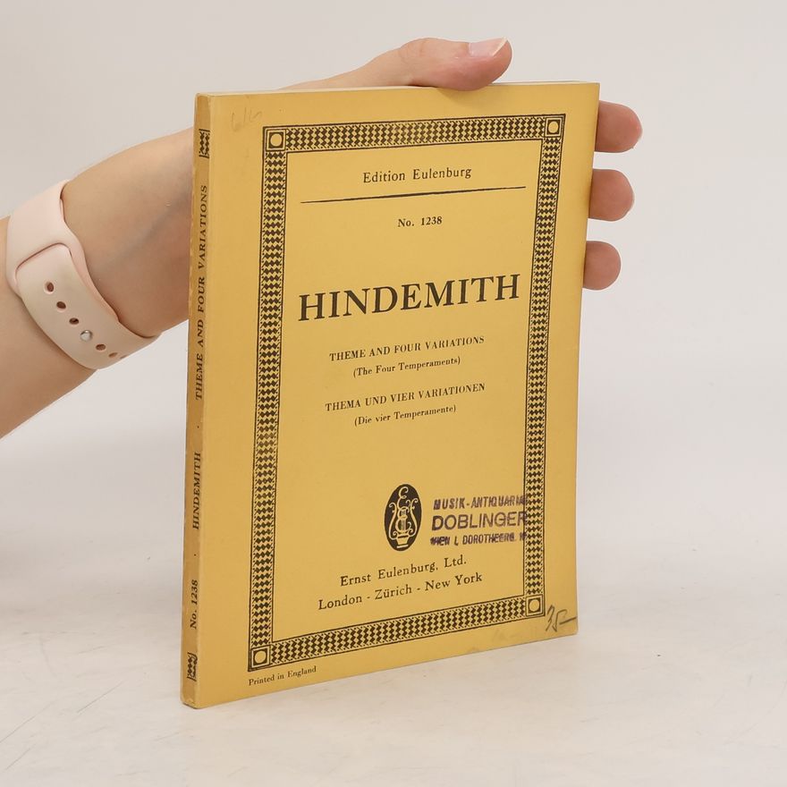 Paul Hindemith Hindemith. Thema und Vier Variationen. Theme and Four Variations